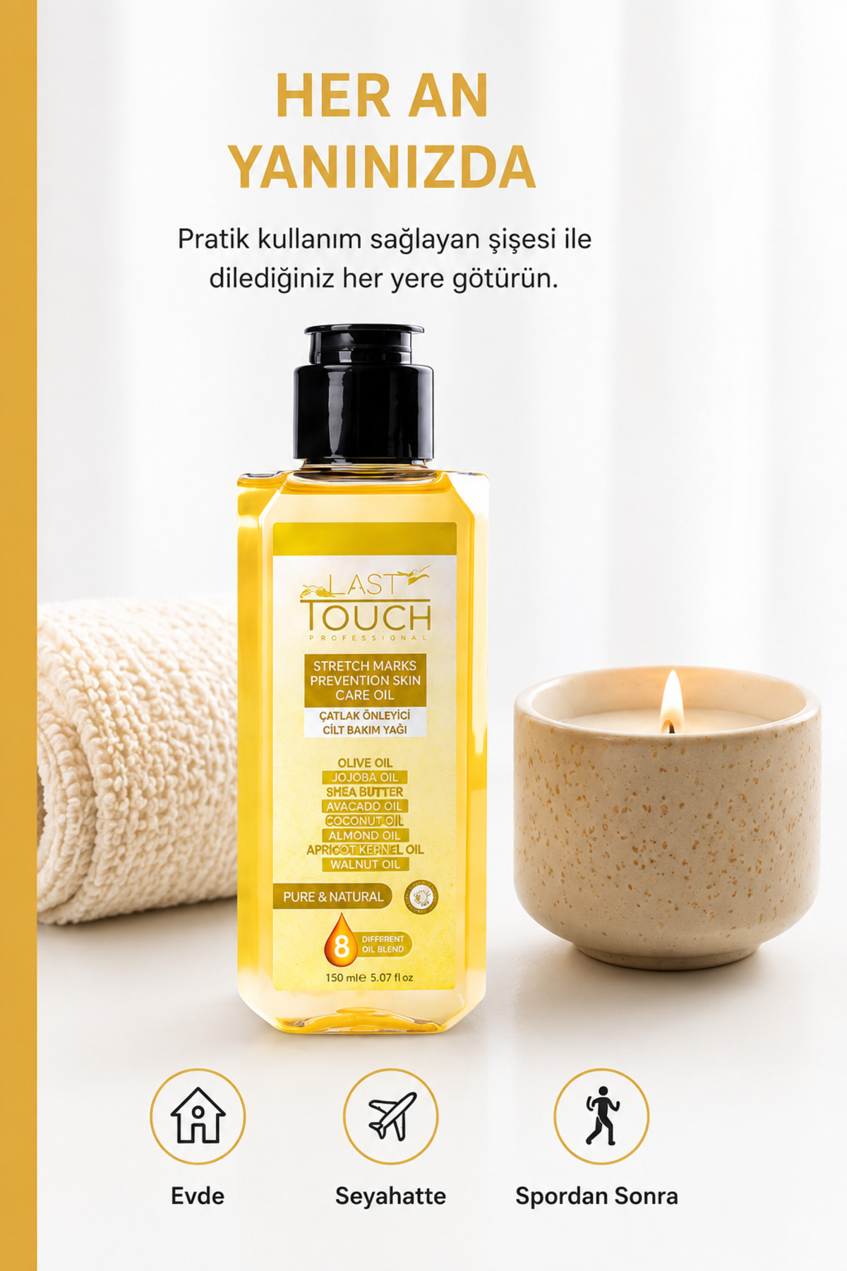 Çatlak Önleyici Cilt Bakım Yağı ( Hamilelik-Sporcu Çatlakları-Hızlı Kilo Alıp Verme ) 150 ML — ÇK25107 — تصویر 8 از 9