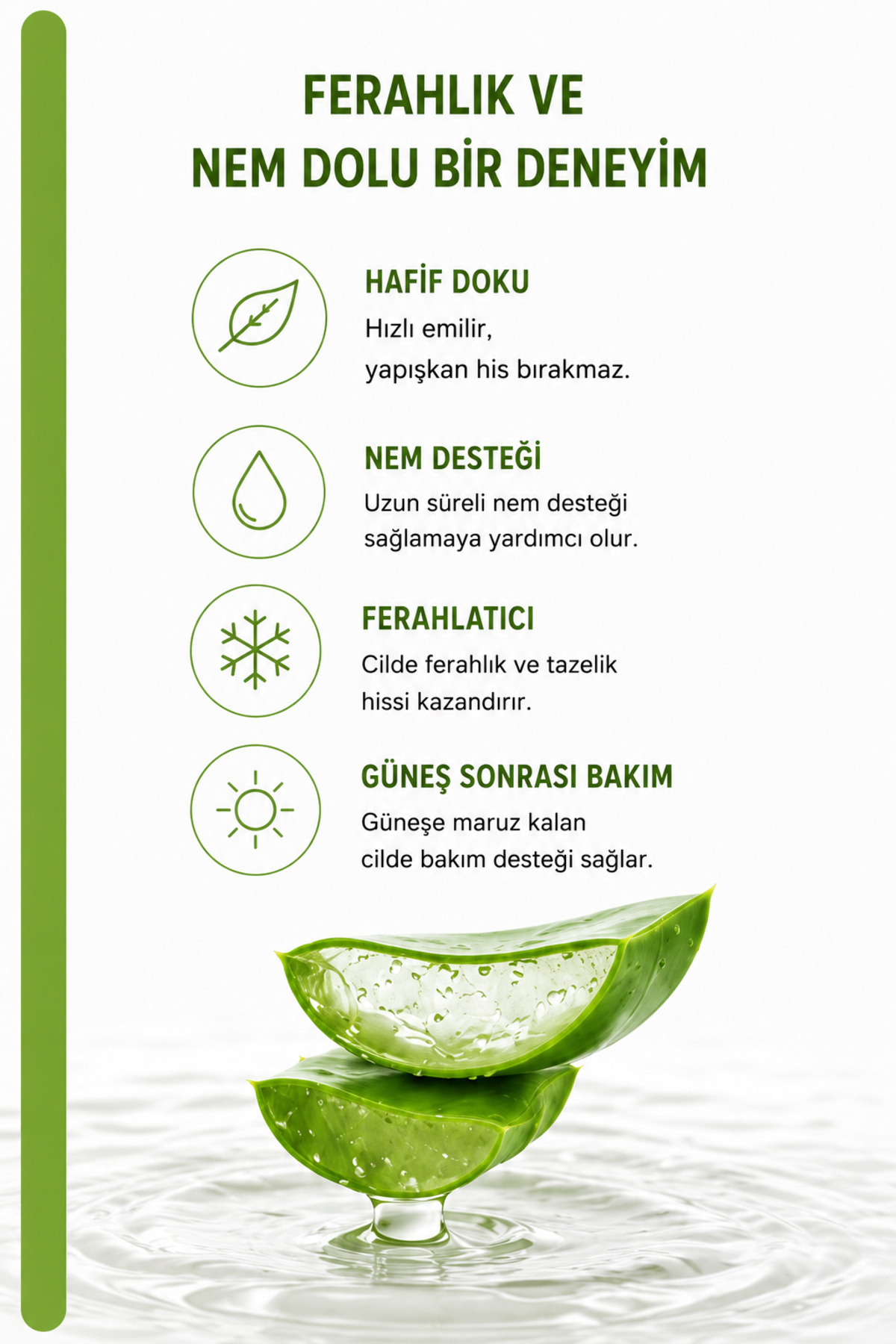 Aloe Vera Jel Güneş Sonrası Bakım, Nemlendirici, Ferahlatıcı, Yatıştırıcı 200 ml — AV25102 — تصویر 6 از 9