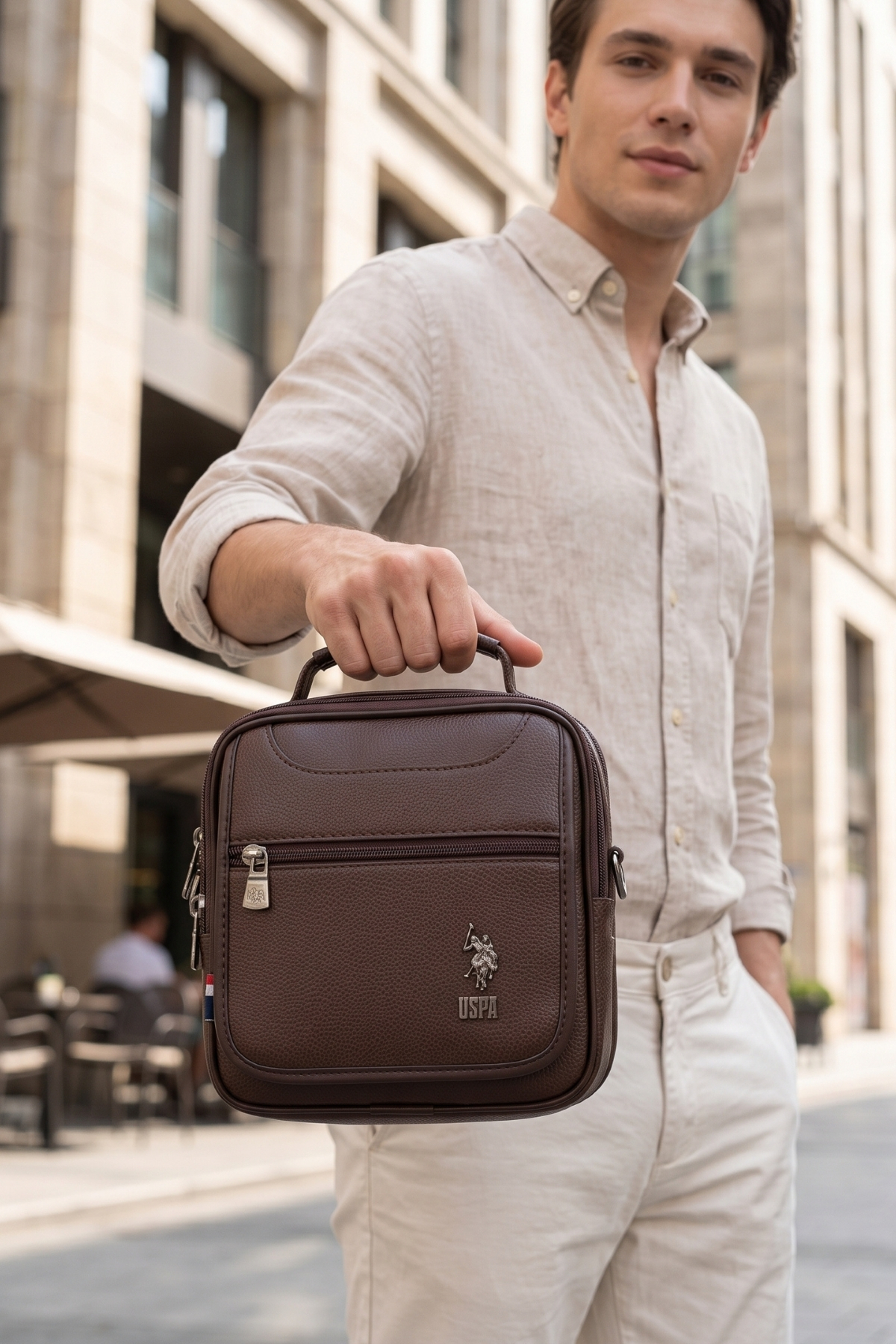 U.S. Polo Assn. U.s. Polo Assn 6760 Erkek El Çantası Omuz Çantası Çapraz Çanta Kahve görsel 3