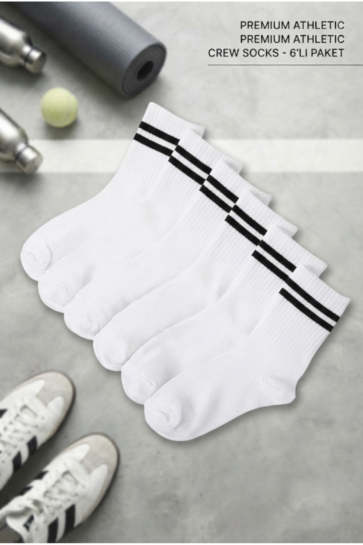 HANKARAYEL Unisex Tenis Çorap 6’çift
