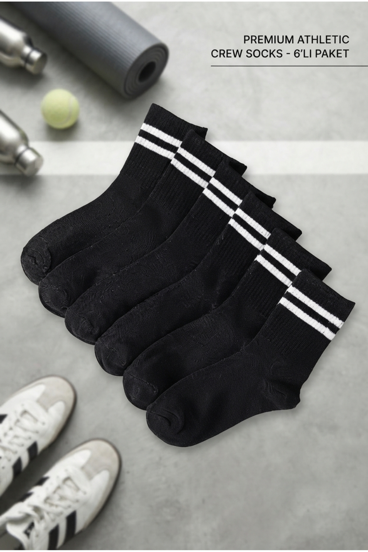 HANKARAYEL Unisex Tenis Çorap 6’çift