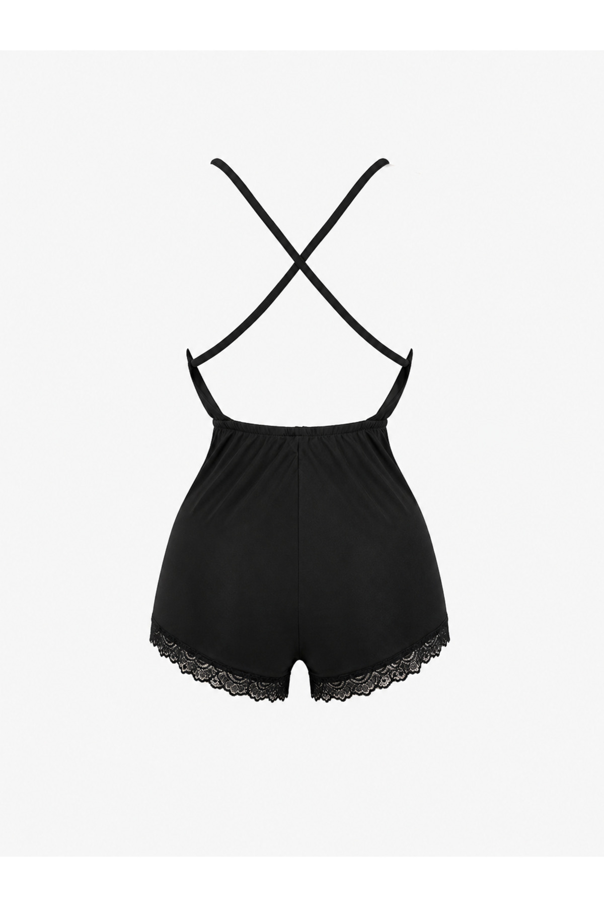 EDLİNGERİE Noir Étoile Romper - Siyah Dantel Detaylı Tulum görsel 5