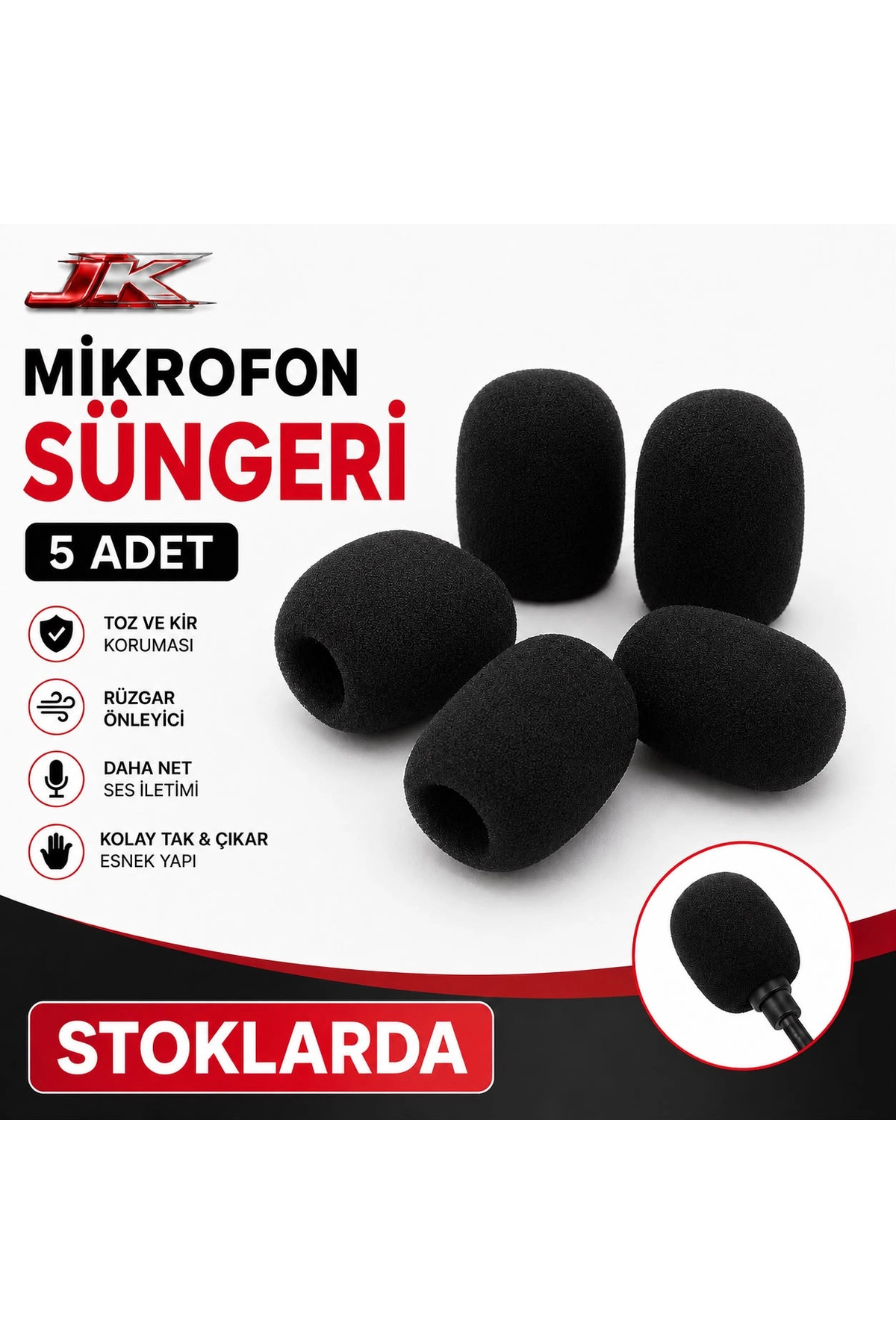 Jiekai İNTERKOM MİKROFON KULAKLIK SÜNGERİ – 5 ADET - Fiyatı, Yorumları