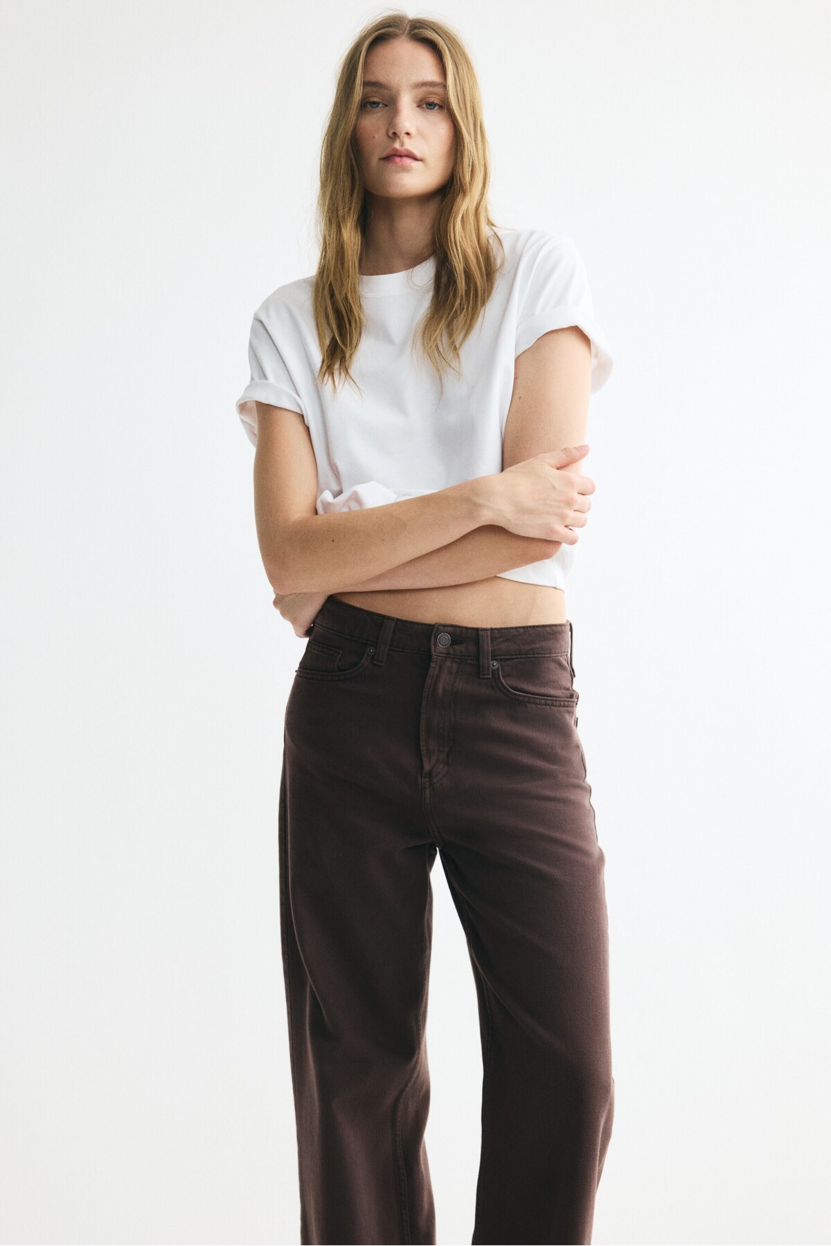H&M Wide High Waist Jeans görsel 2