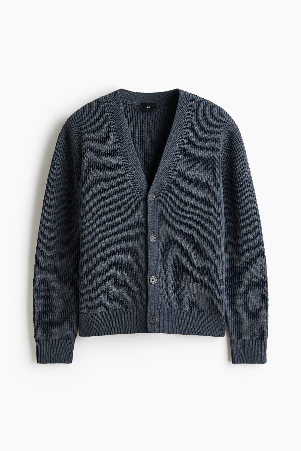H&M Lastik Örgülü Şönil Hırka Relaxed Fit görsel 4