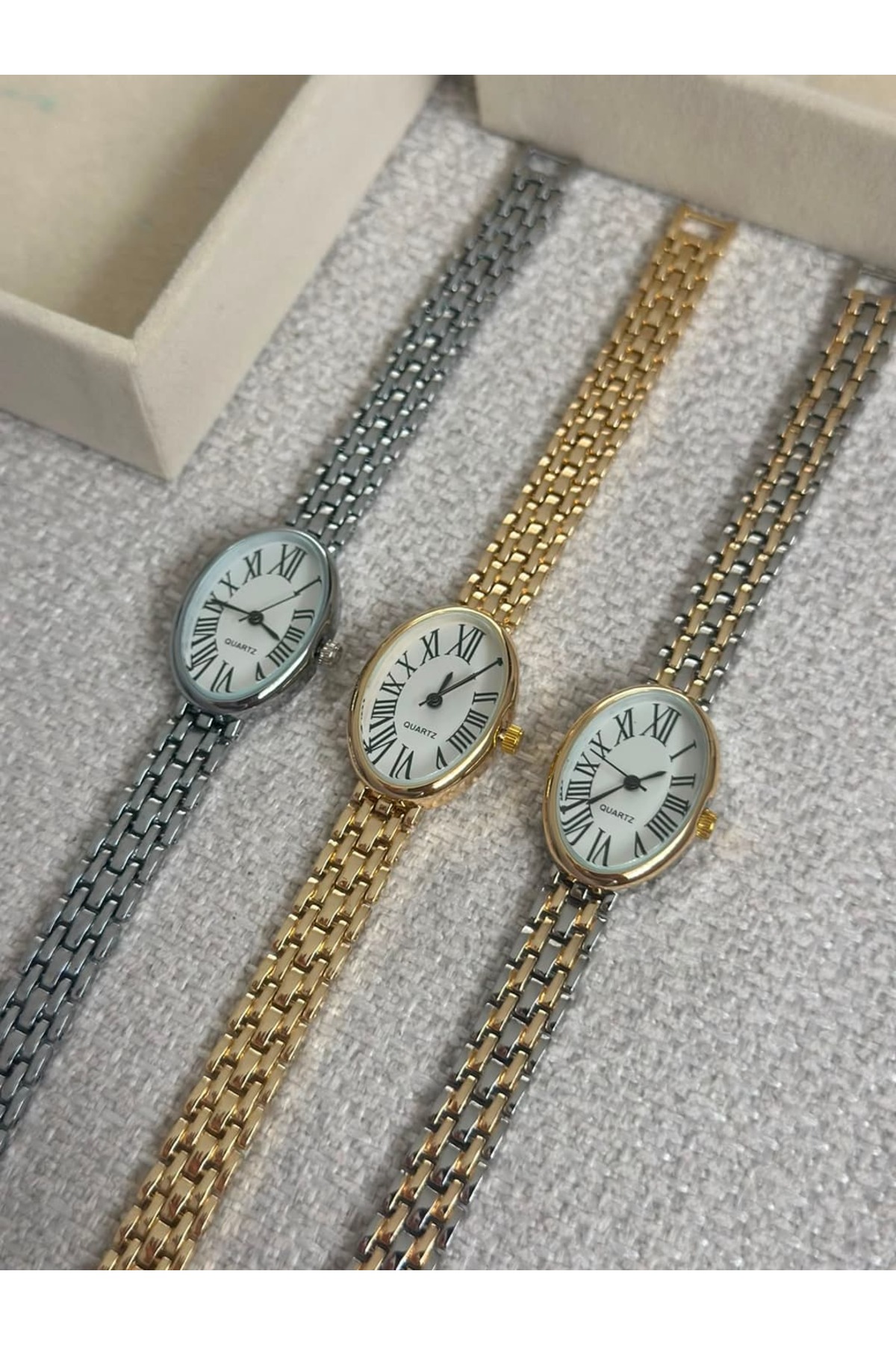MERW Roses Model Gold Renk Metal Kordon Vintage Seri Kadın Kol Saati görsel 4