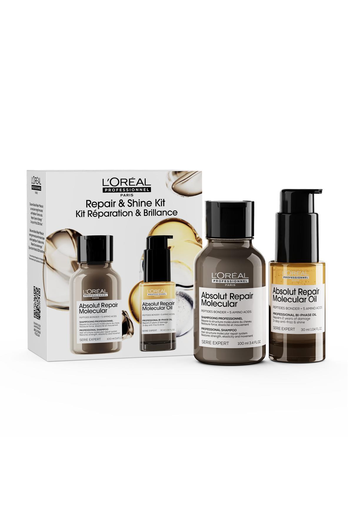 L'oreal Professionnel Absolut Repair Molecular Mini Kit Şampuan ve Çift Fazlı Saç Bakım Yağı — 3474637363819