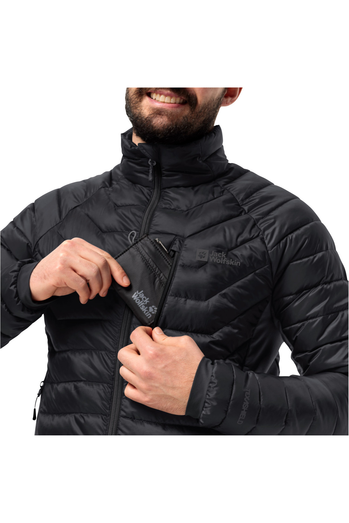 Jack Wolfskin Routeburn Pro Ins Erkek Siyah Outdoor Ceketi ERKEK OUTDOOR CEKETİ görsel 4