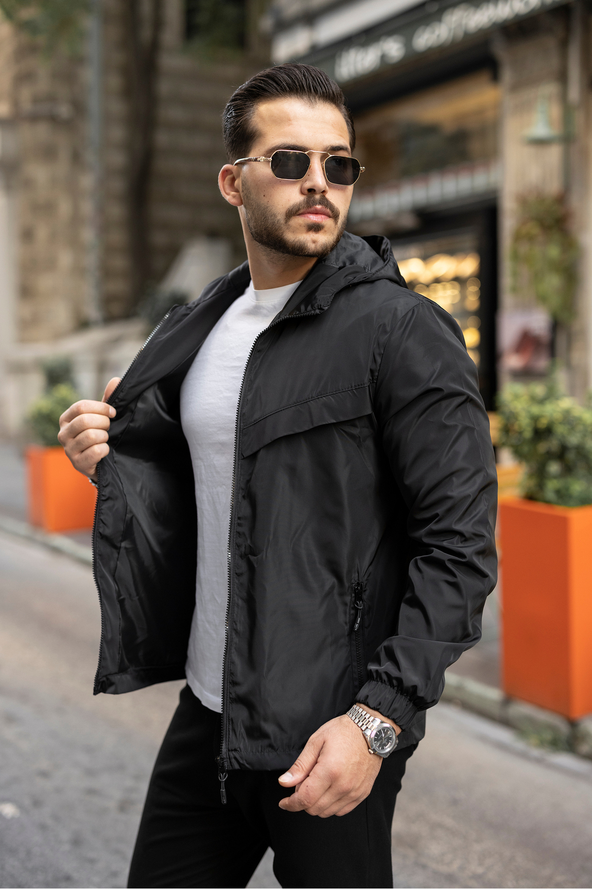 S&M CLOTHİNG Yeni Sezon SU Geçirmez Erkek Yağmurluk görsel 2
