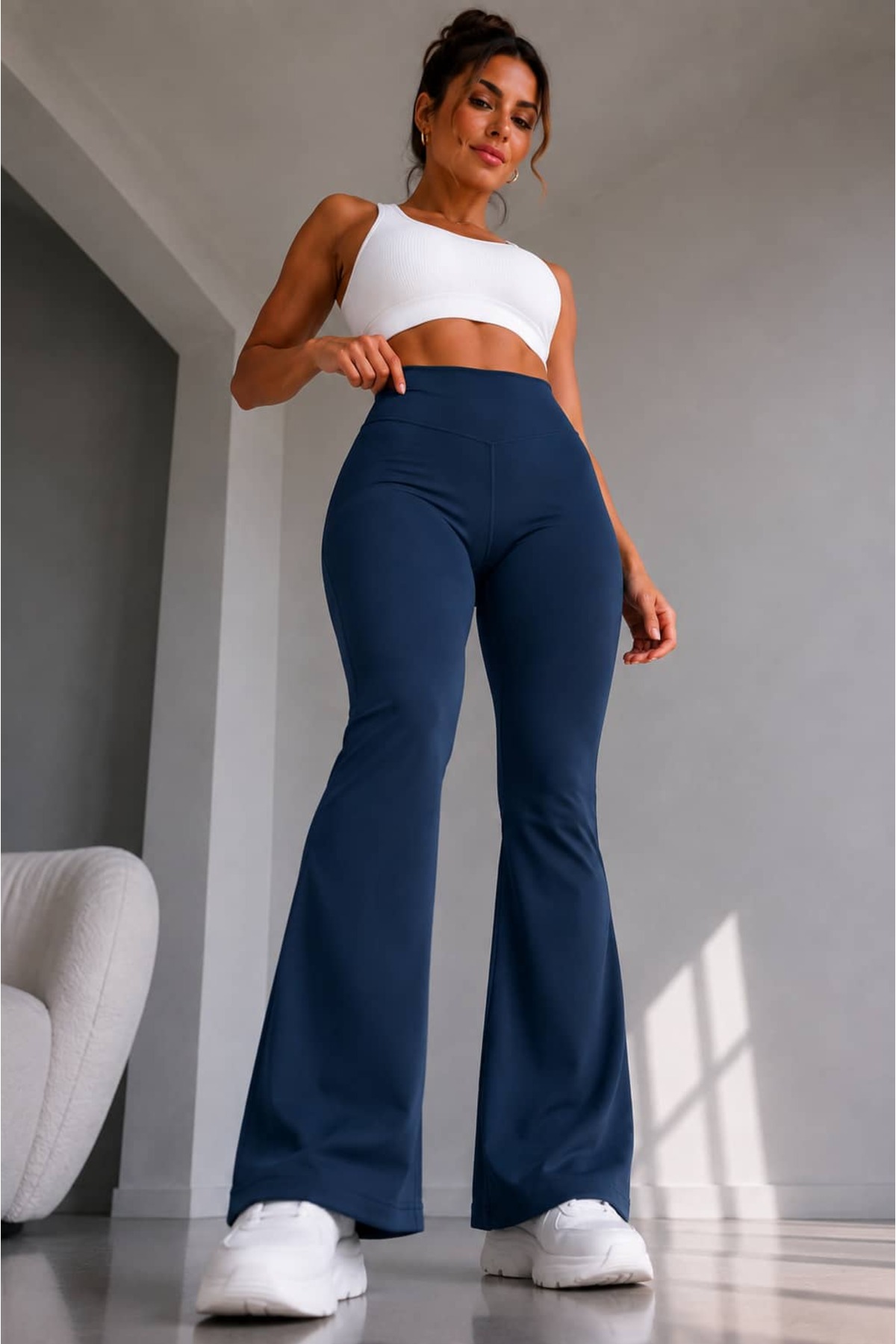 bb butik basic Yüksek Bel İspanyol Paça Esnek Toparlayıcı Tayt TY3434 görsel 5