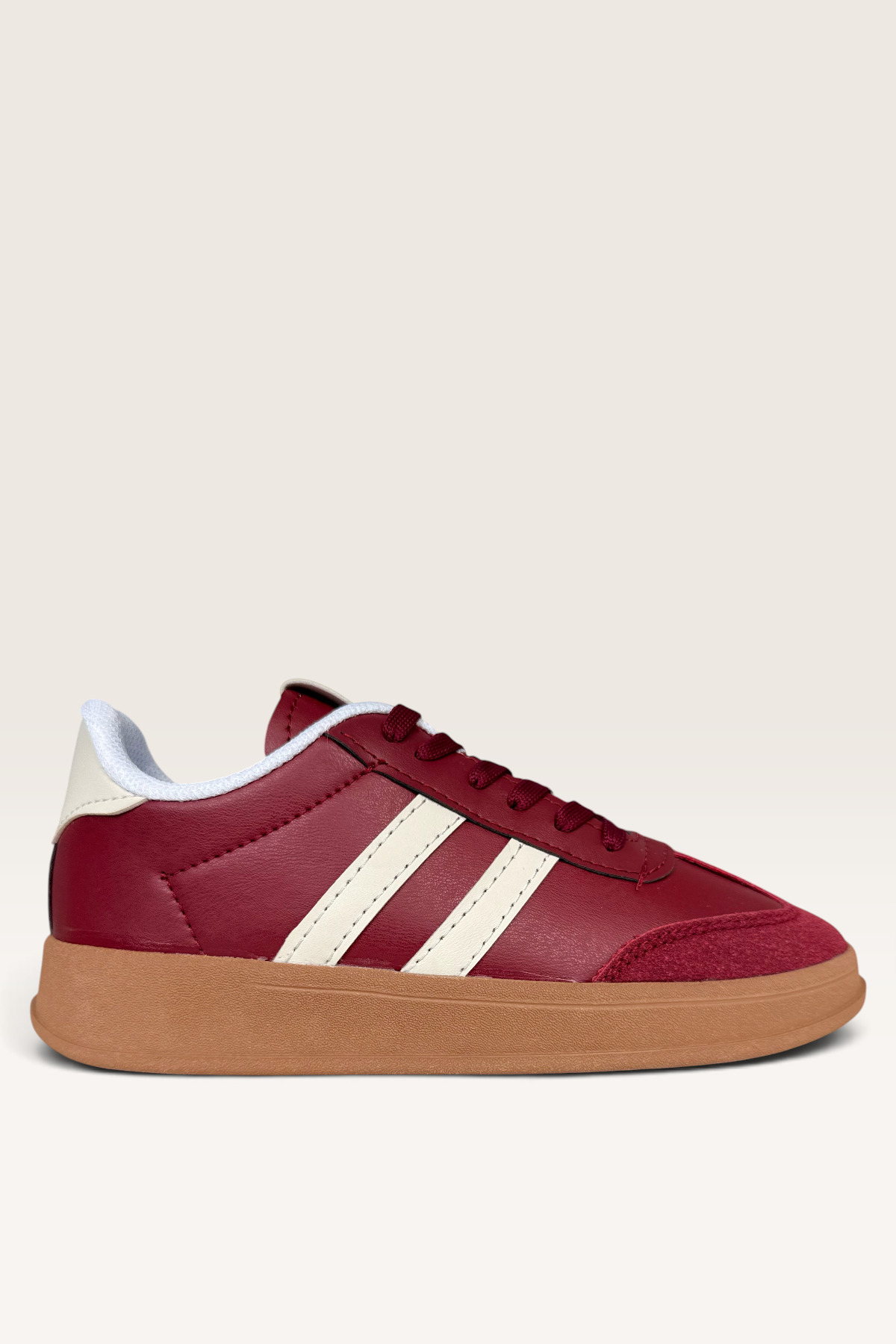 Liger Unisex Rahat Hafif Spor Ayakkabı BORDO - KREM