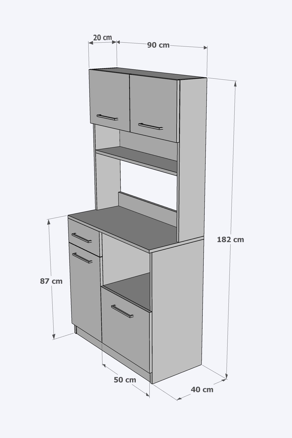 کابینت قهوه‌خوری مدرن با نور LED - ۴ درب و ۱ کشو - کابینت چندمنظوره با نور LED و فضای ذخیره‌سازی وسیع
