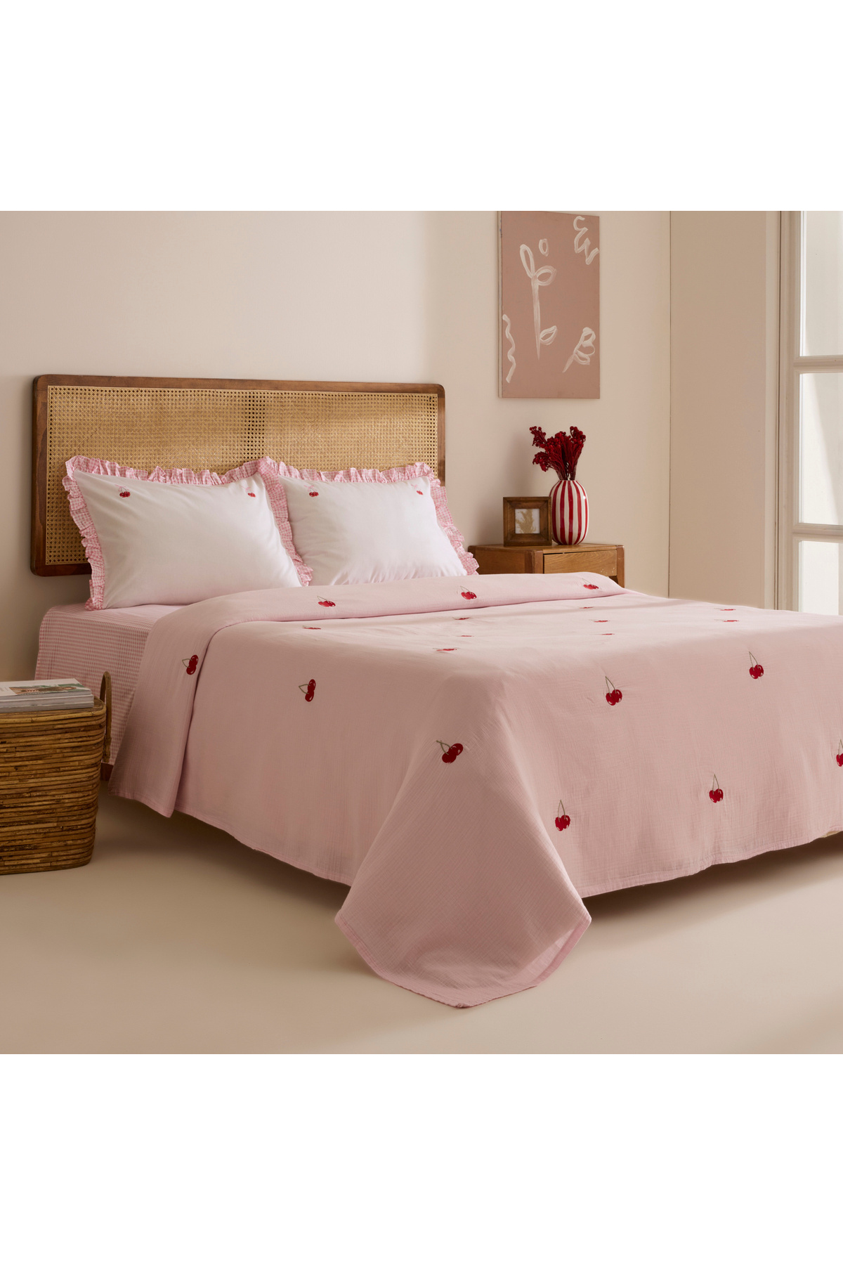Karaca Home Cherry Grove Çift Kişilik Nakışlı %100 Pamuk Müslin