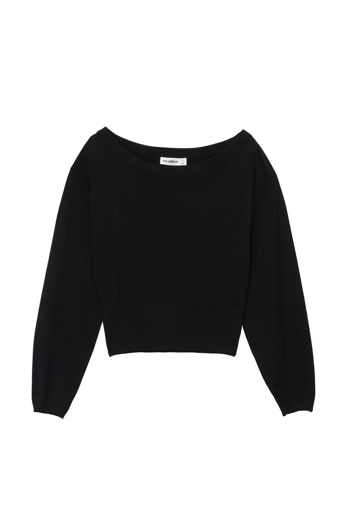 Pull & Bear Geniş yakalı çizgili kazak görsel 3