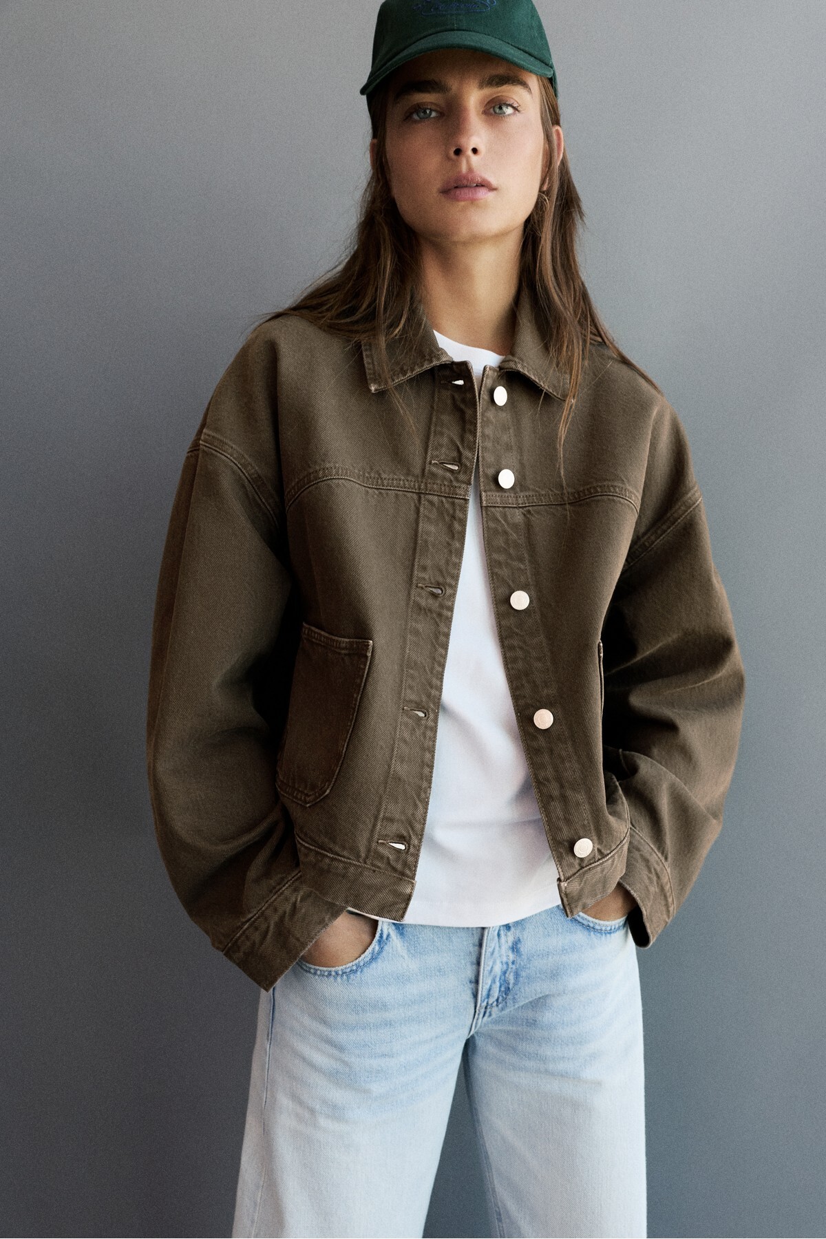 Pull & Bear Boxy kesim denim ince ceket
