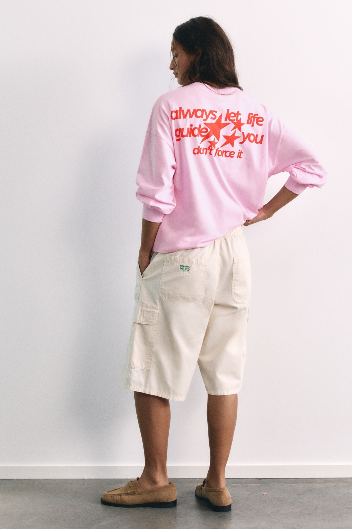 Pull & Bear Yıldız grafikli oversize tişört görsel 4