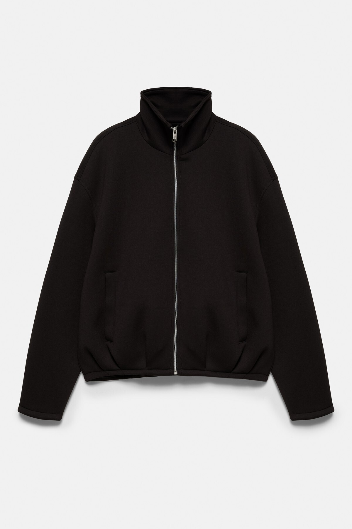 Pull & Bear Fermuarlı sentetik kauçuk kumaş görünümlü ceket görsel 8