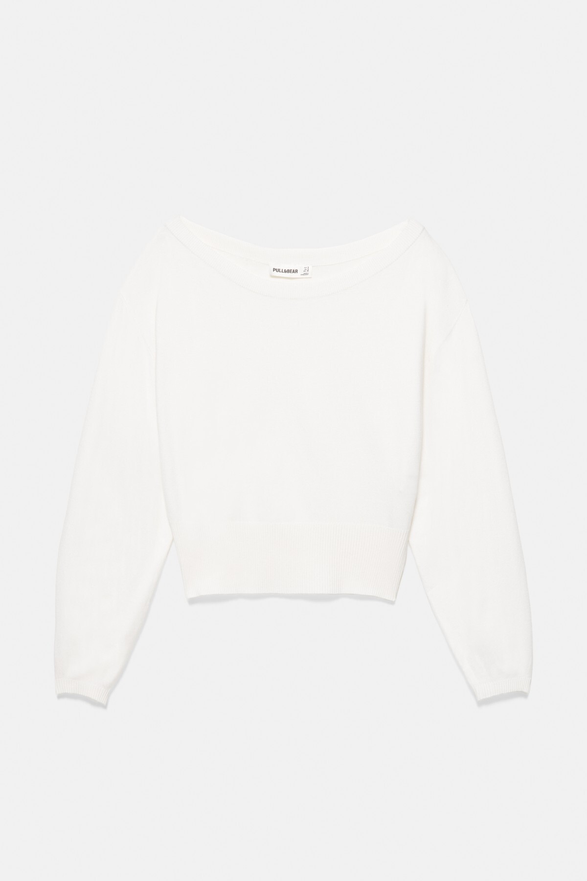 Pull & Bear Geniş yakalı çizgili kazak görsel 7