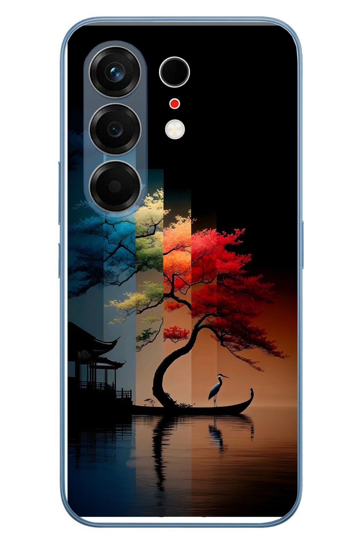 Tecno Camon 50 Ultra Uyumlu Dört Mevsim Ağaç Baskılı Silikon Kılıf