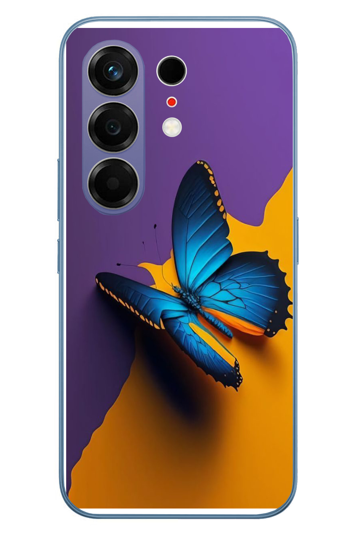 Tecno Camon 50 Ultra Uyumlu Mavi Kelebek Baskılı Silikon Kılıf