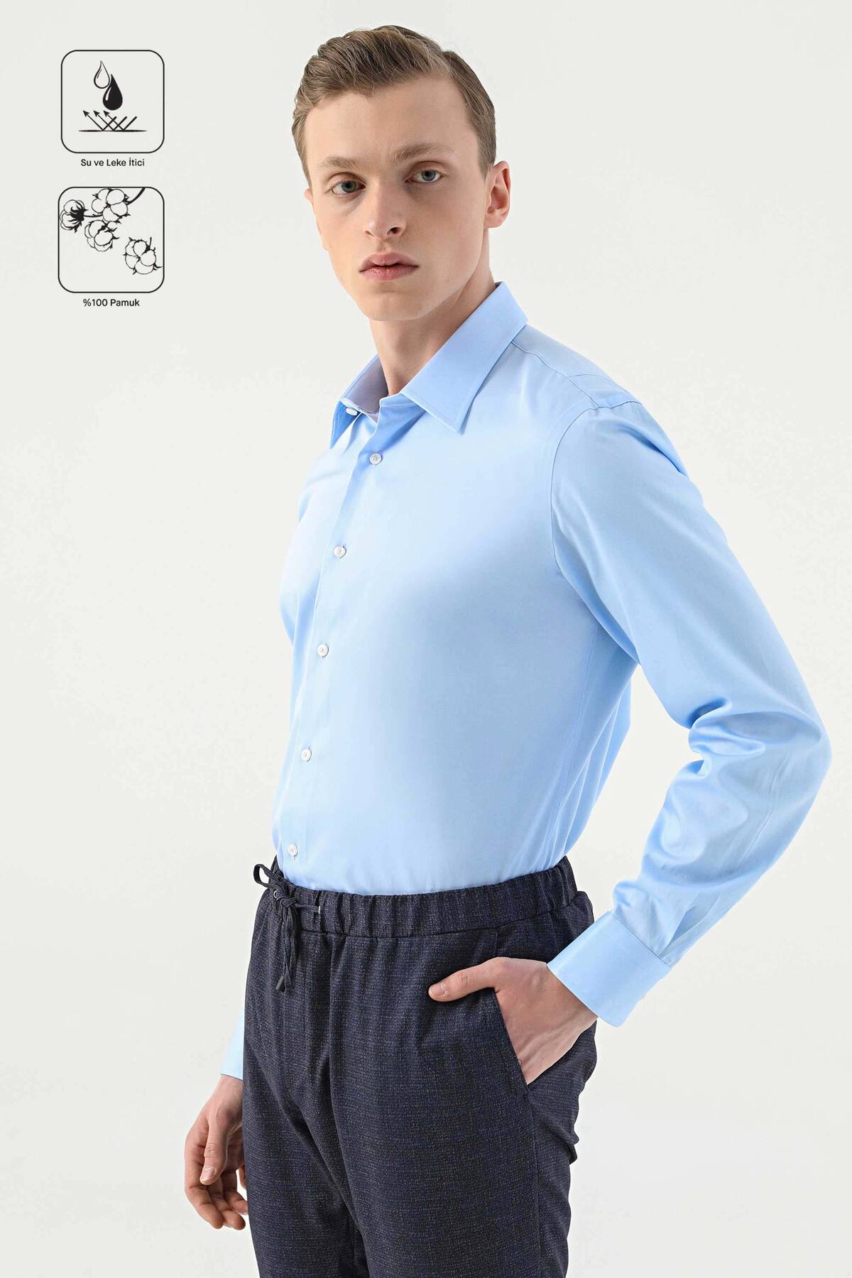 پیراهنمردانهDamatآبی