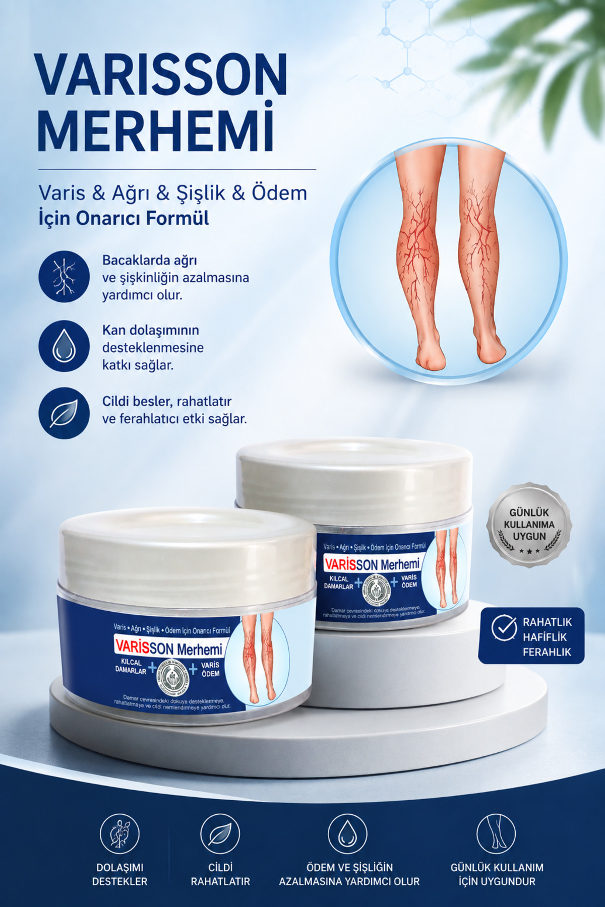 Metas Mark Varisson Merhemi Var.is Bölgesi İçin Besleyici Ve Bacak Onarmaya Yardımcı Masaj Kremi 50 ml X 2 Adet — VARIS-BACAK-SELULIT-ŞİŞLİK-KREMİ X2