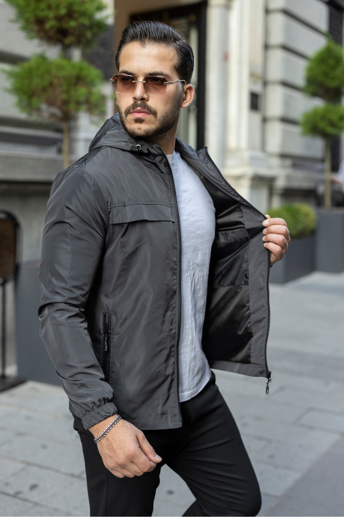 S&M CLOTHİNG YENİ SEZON ARMALI SU VE RÜZGAR GEÇİRMEZ ERKEK YAĞMURLUK MEVSİMLİK CEKET görsel 3