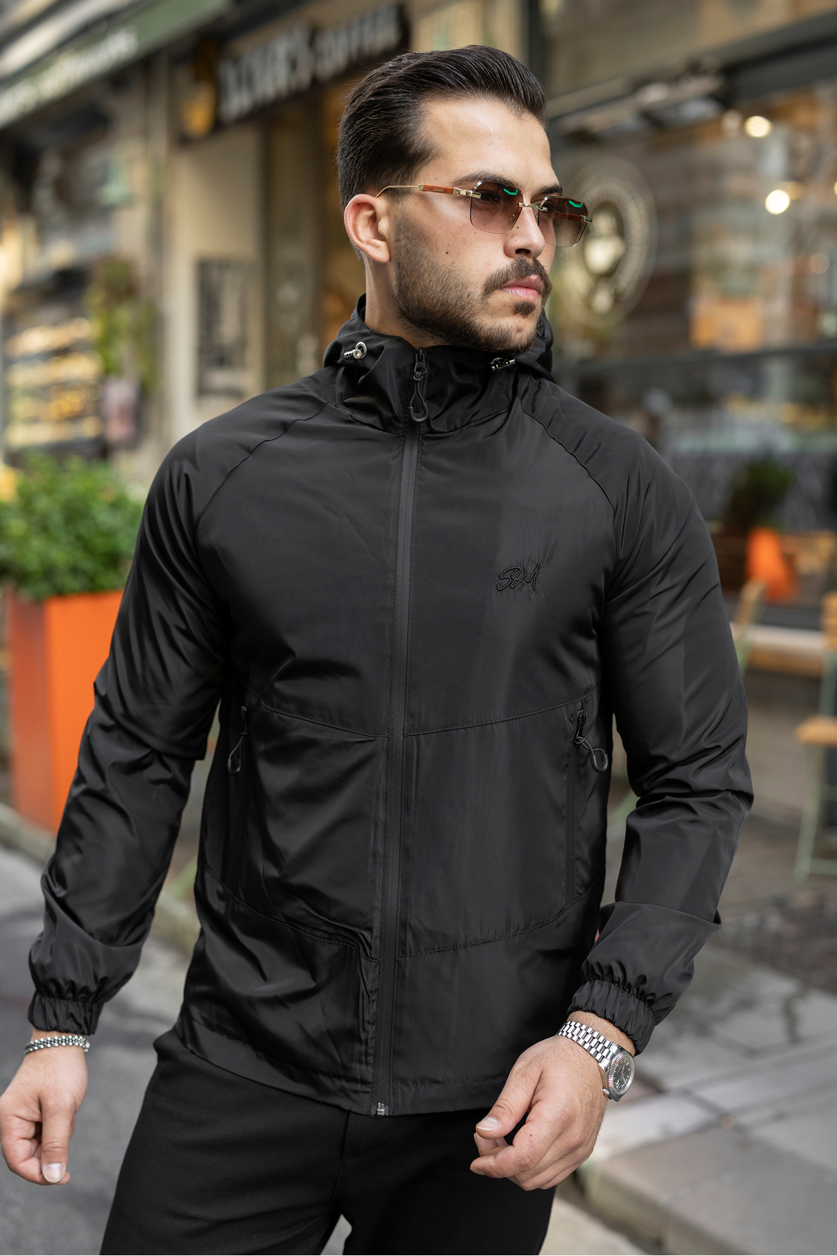 S&M CLOTHİNG YENİ SEZON NAKIŞLI ERKEK SU VE RÜZGAR GEÇİRMEZ YAĞMURLUK MEVSİMLİK