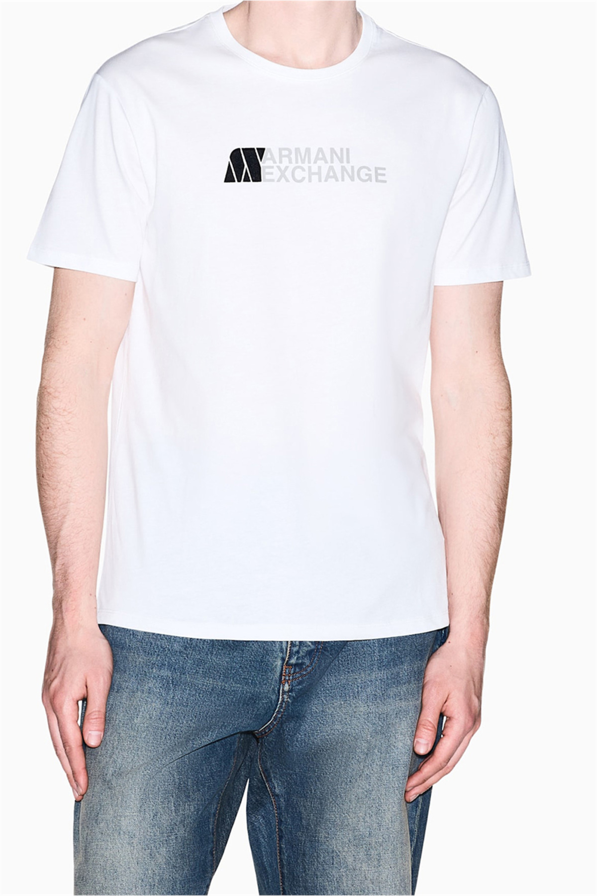 تی‌شرت یقه گرد مردانه سفید آرمانی اکسچنج تی شرت Armani Exchange