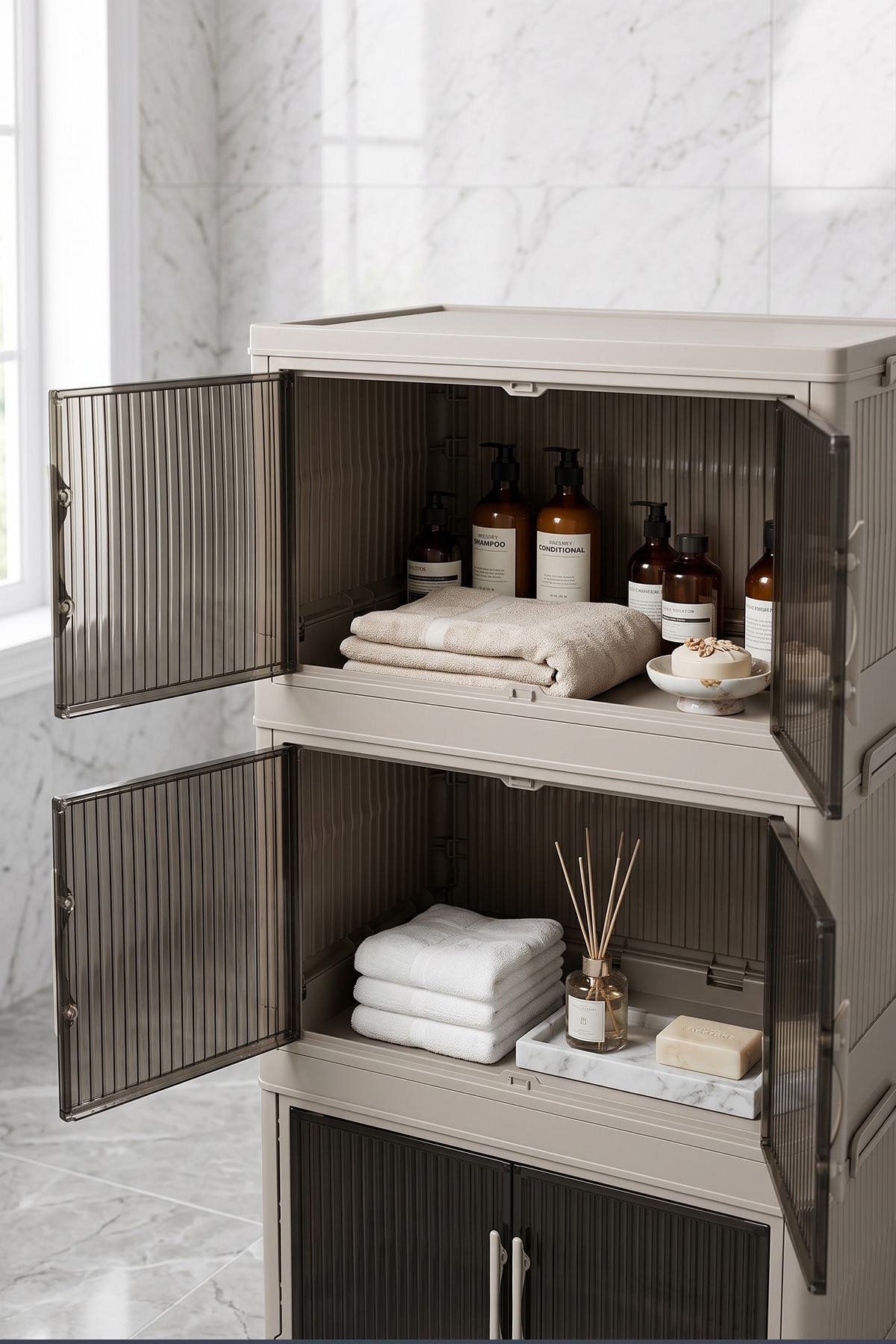 کابینت چندمنظوره پرتابل تاشو 4 طبقه چرخدار XL - کابینت آشپزخانه و حمام