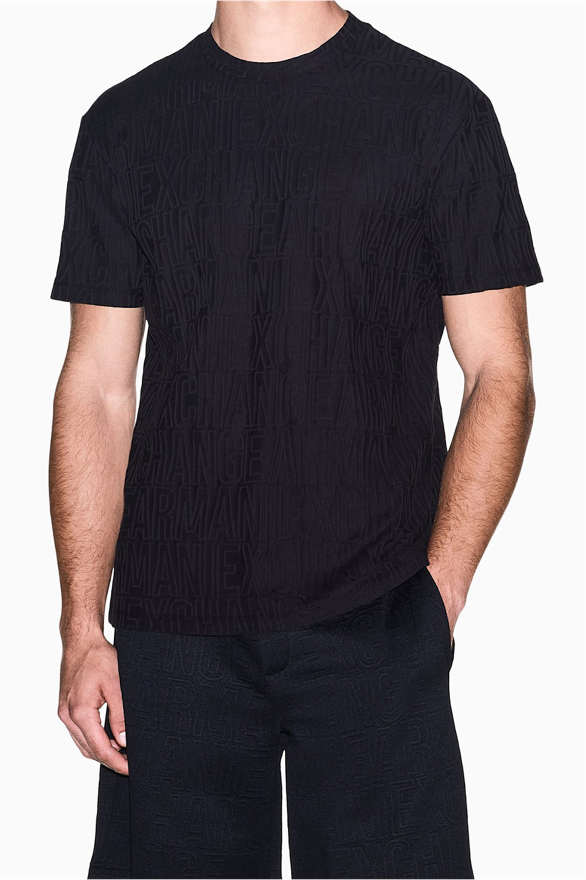 تی‌شرت یقه گرد مردانه مشکی آرمانی اکسچنج تی شرت Armani Exchange
