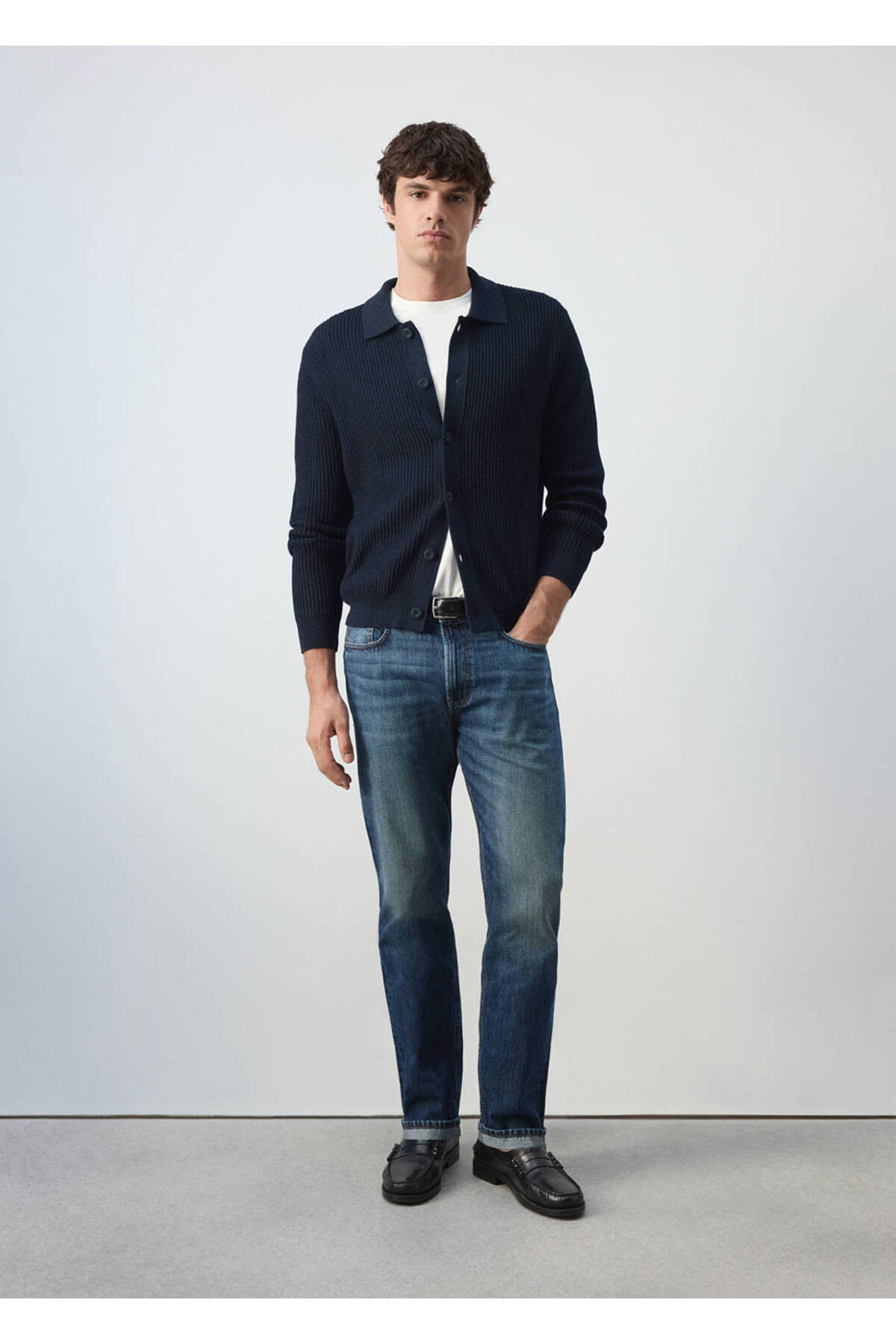 MANGO Man Dokuma örgü hırka görsel 2