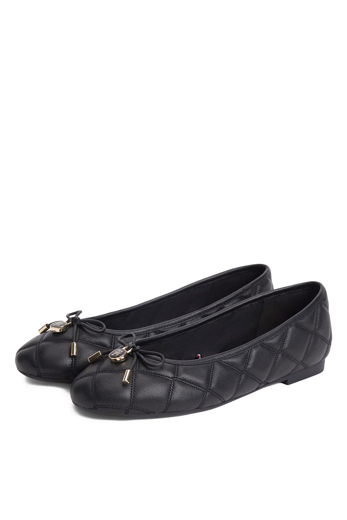Tommy Hilfiger Siyah Kadın Babet TH CHARM QUILTED BALLERINA görsel 2