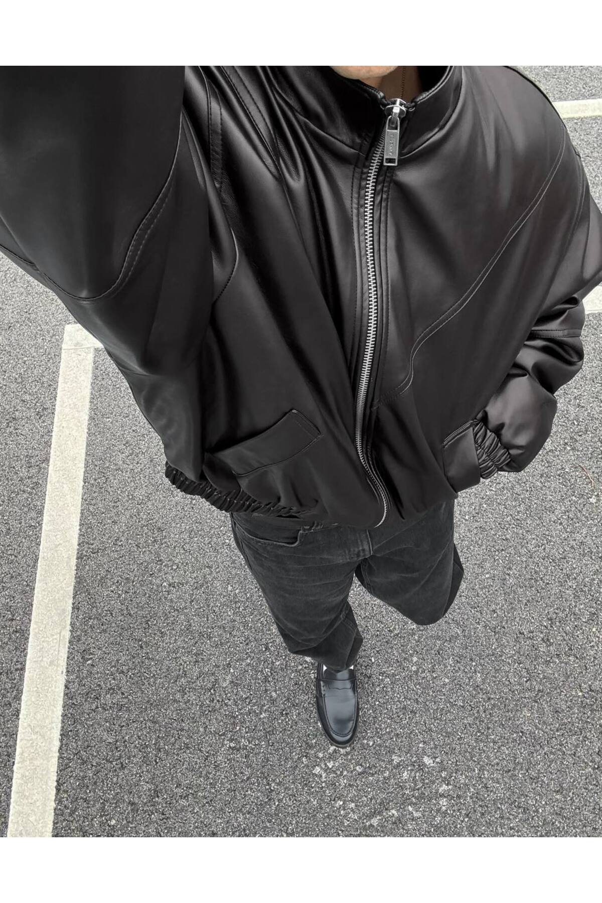 Helen Goods Yeni Sezon Viral BSK Model Erkek Bomber Deri Ceket görsel 2