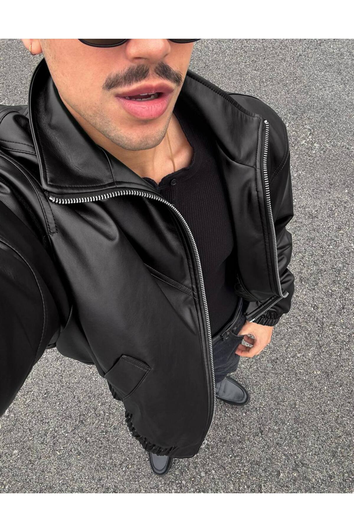 Helen Goods Yeni Sezon Viral BSK Model Erkek Bomber Deri Ceket görsel 3