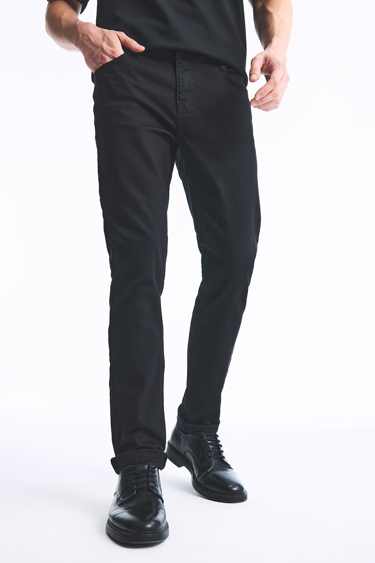 DeFacto Pedro Slim Fit Normal Bel Dar Paça Jean Pantolon S2711AZ26AU görsel 3