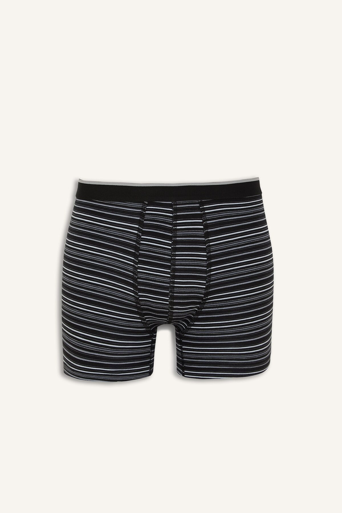 DeFacto Regular Fit Çizgili ve Düz 2'li Boxer I4019AX26AU görsel 6