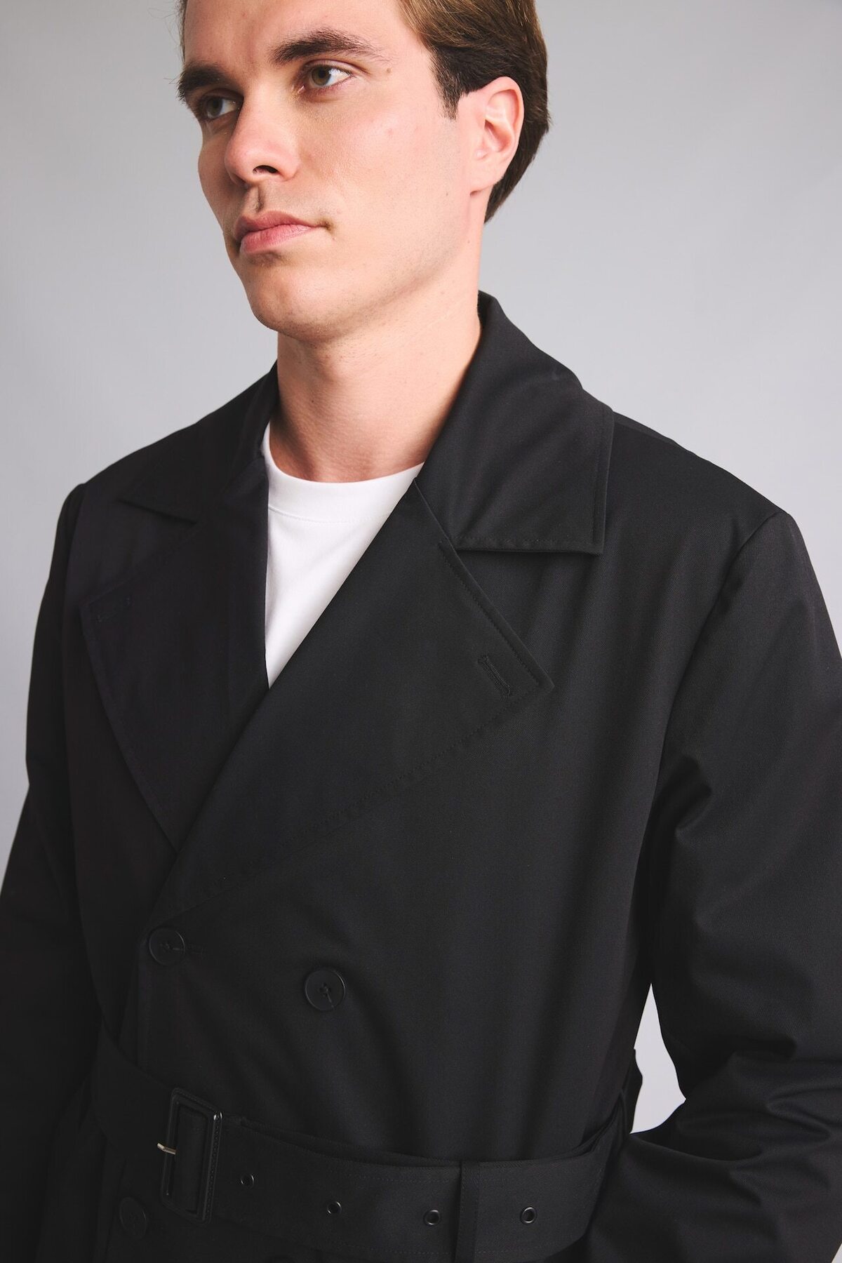 DeFacto Slim Fit Astarlı Düğmeli Cepli Kemerli Mevsimlik Trençkot D5528AX26AU görsel 4