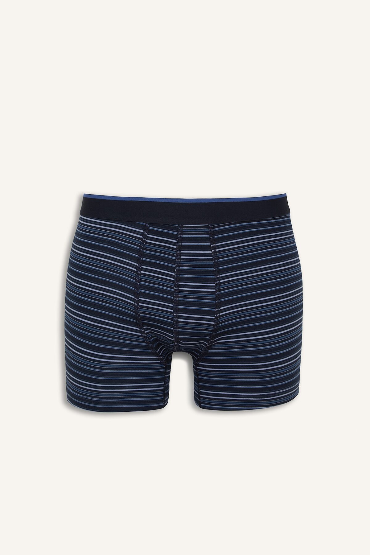 DeFacto Regular Fit Çizgili ve Düz 2'li Boxer I4019AX26AU görsel 2