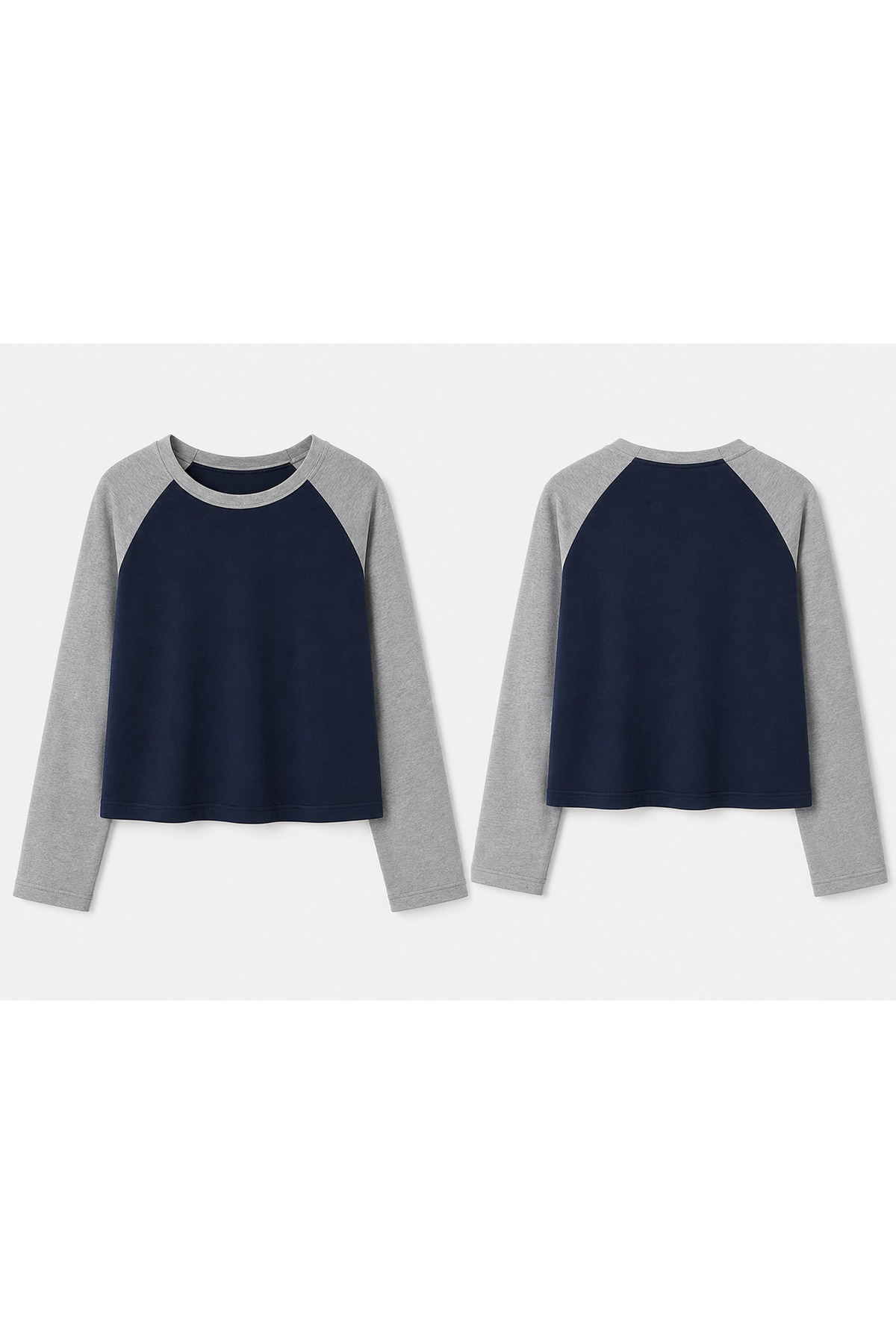 ÖZ PAMUK Kadın Soft Şardonlu Kumaş Bisiklet Yaka Reglan Kol Uzun Kollu Sweatshirt görsel 4
