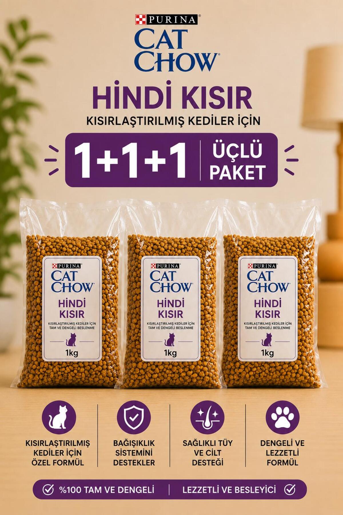 Cat Chow Hindili Kısırlaştırılmış Kedi Maması 3KG