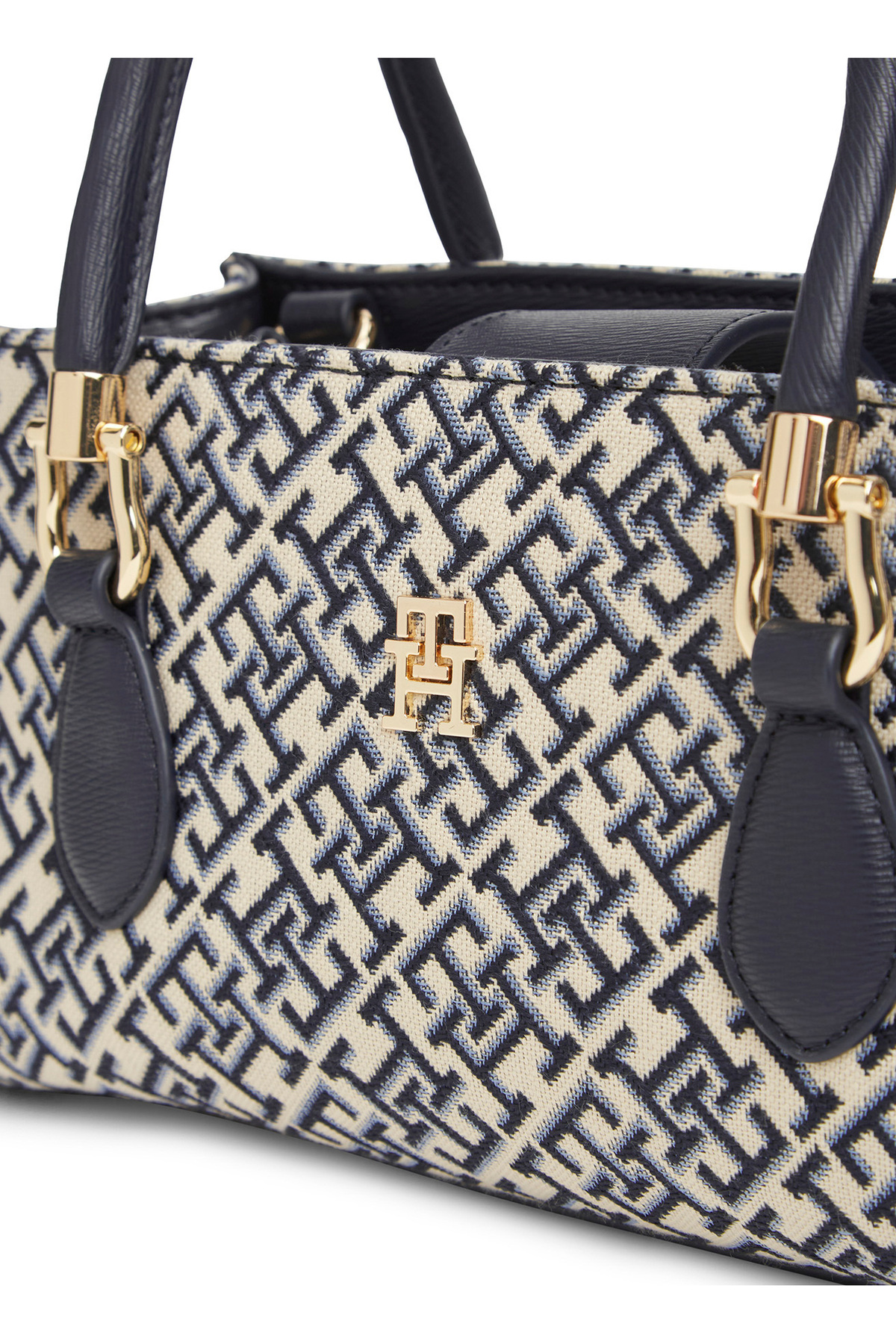 Tommy Hilfiger Lacivert Kadın El Çantası TH GRACE MINI SATCHEL JACQUARD görsel 3