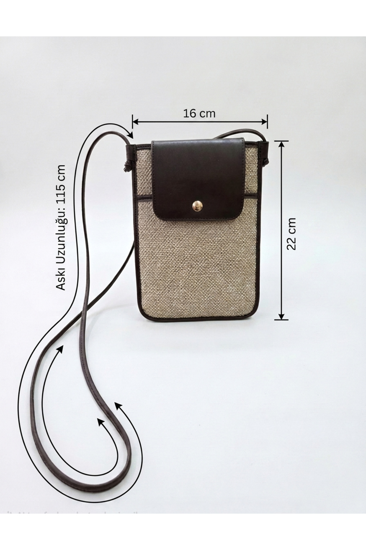 Ose Maxi Paris telefon çantası hasır desenli görsel 2