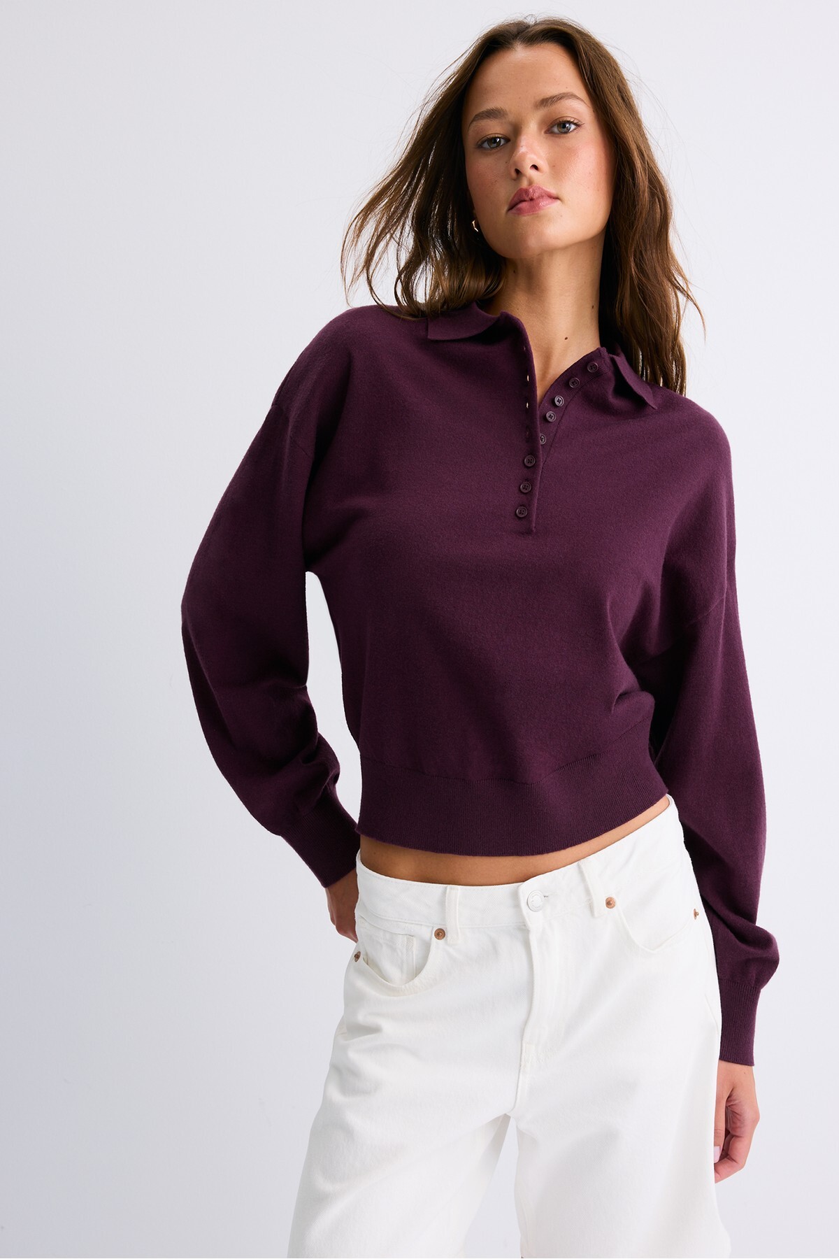 Stradivarius Polo yaka triko kazak