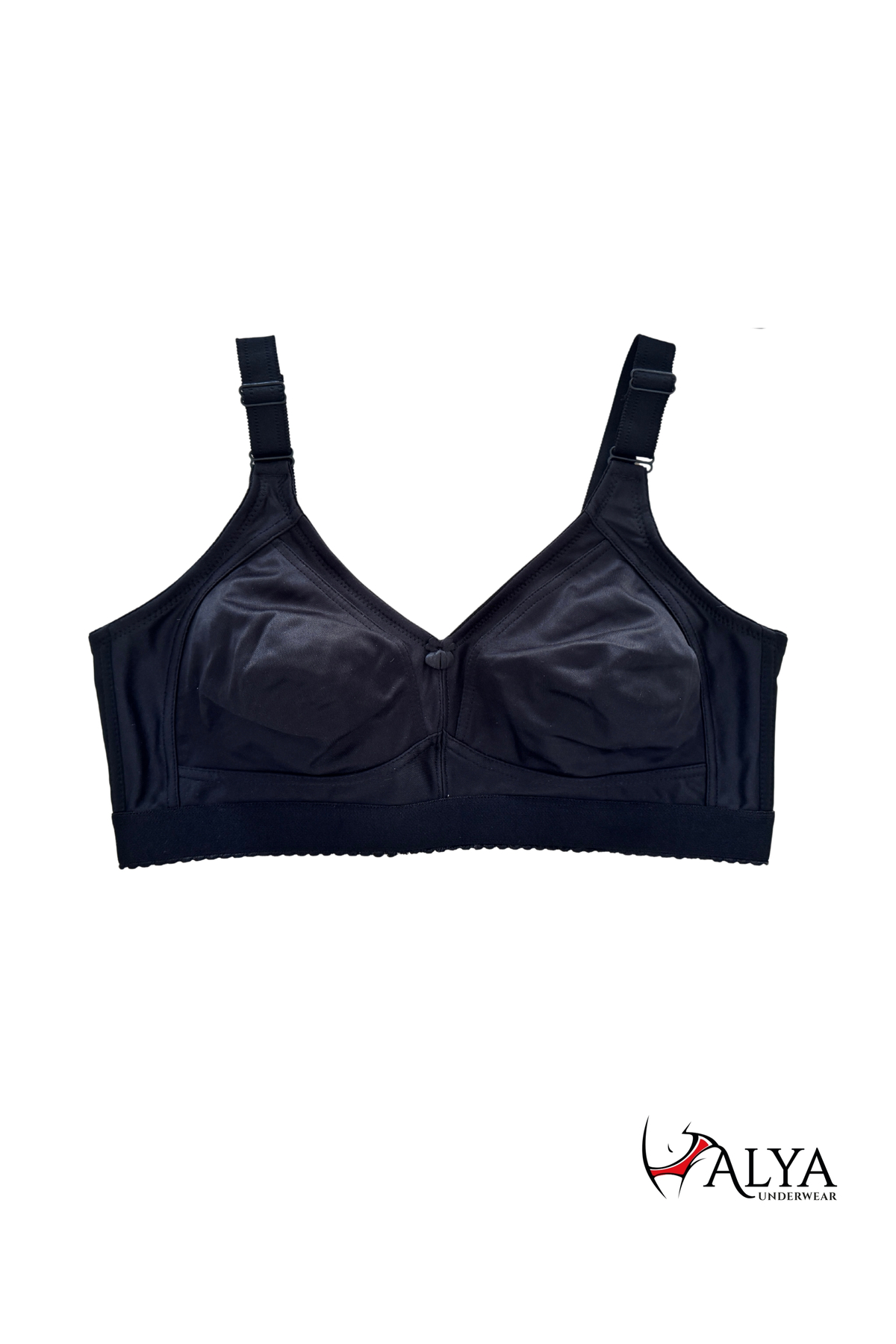 ALYA UNDERWEAR Toparlayıcı C Cup Büyük Beden Sütyen Kabı Dikişsiz Desteksiz ve Balensiz Beli Lastikli Minimizer Sütyenler Siyah My Love 100C görsel 2