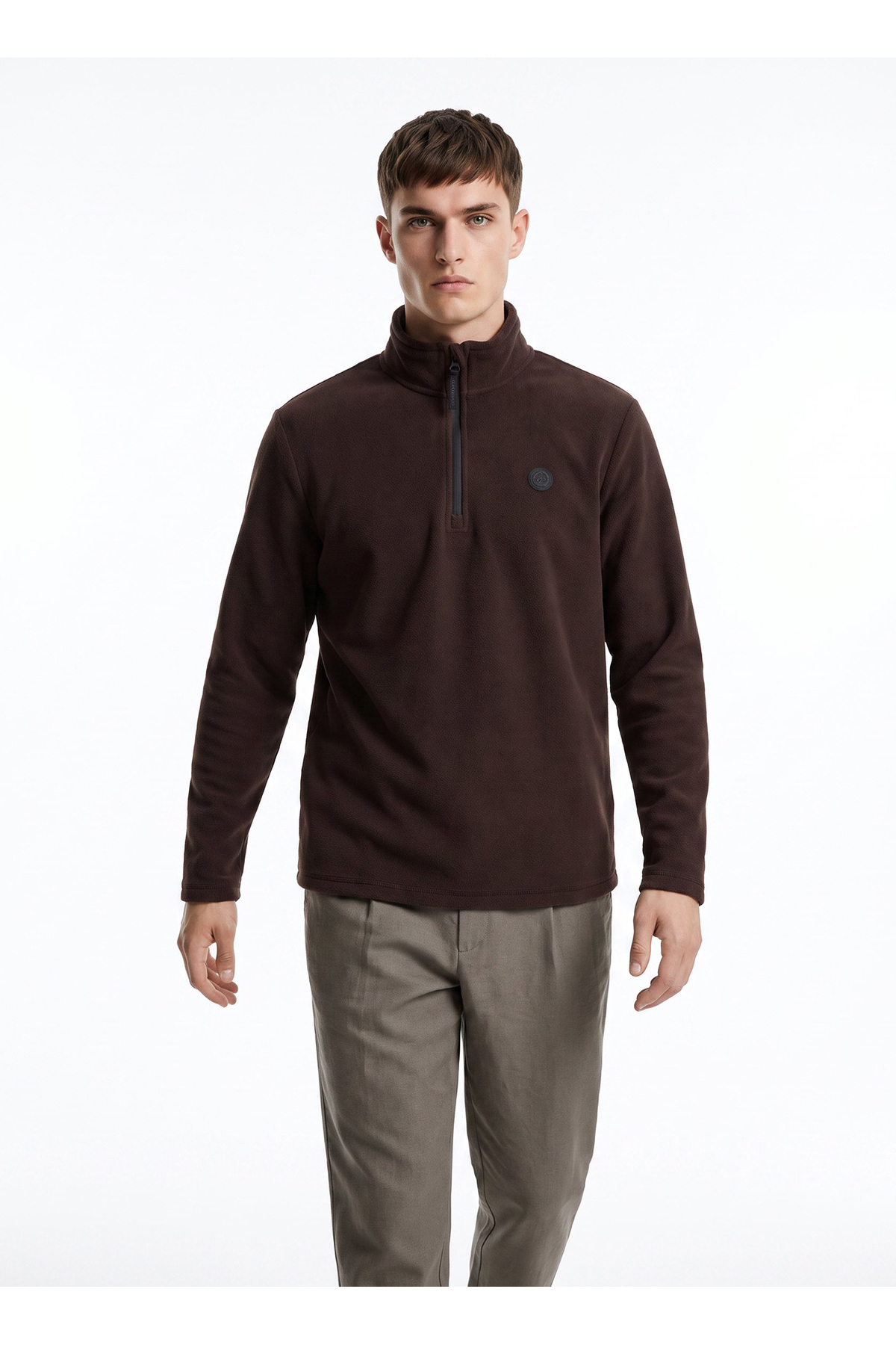 D5WM-SWT3300 Kahverengi Erkek Polar Sweatshırt — قهوه‌ای 5003367586 — تصویر 3 از 7