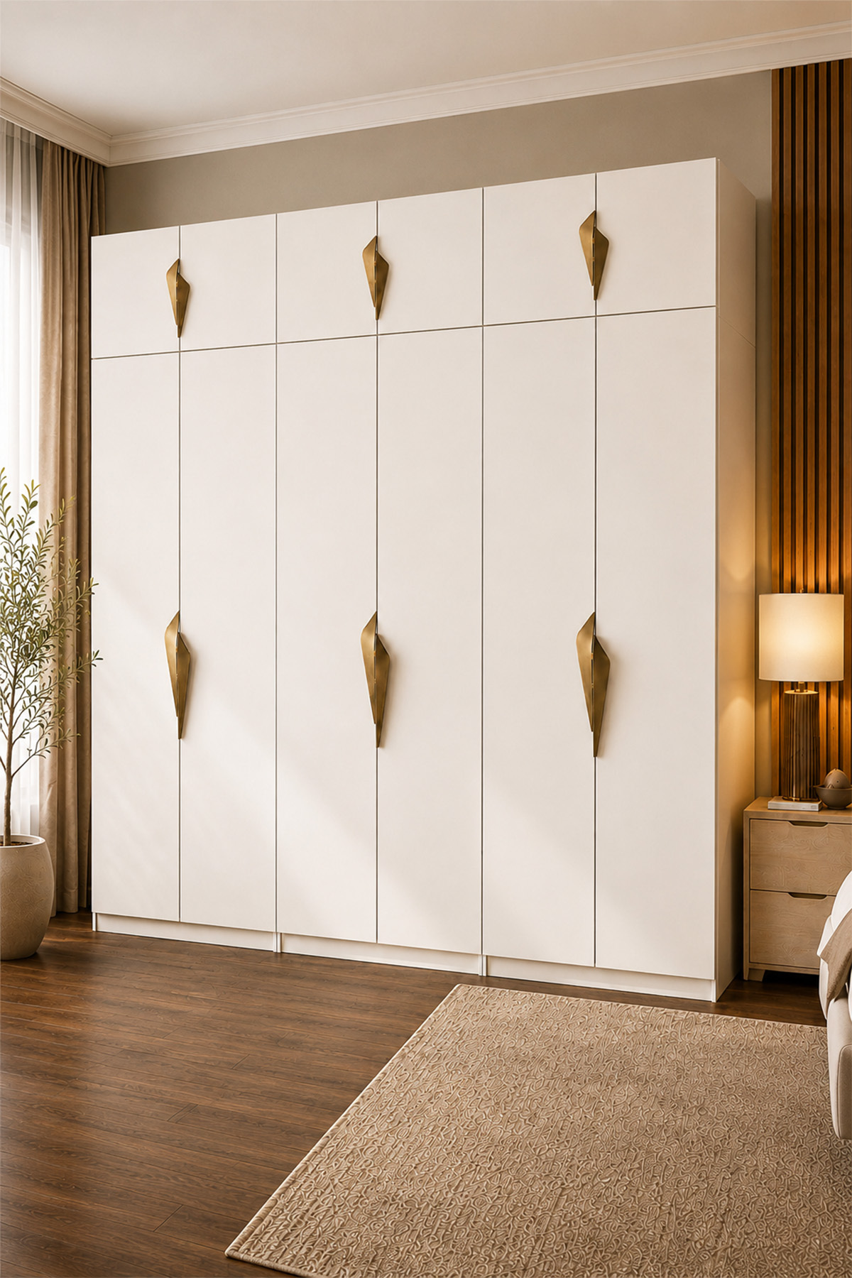 Gama 12 Kapaklı Askılı + Çekmeceli+ Askılı Raflı + Ek Modüllü Tasarım Kulplu 253 cm Gardırop Elbis görsel 2