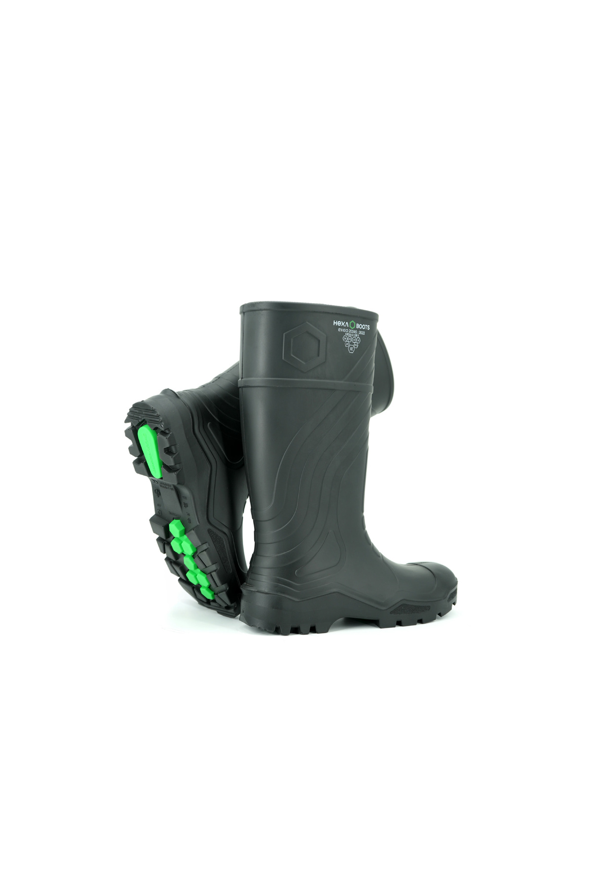 Hexa boots S5 Poliüretan Güvenlik Çizmesi, Çelik Burunlu, Delinmeye Dirençli Ara Taban, Siyah, 40 Numara