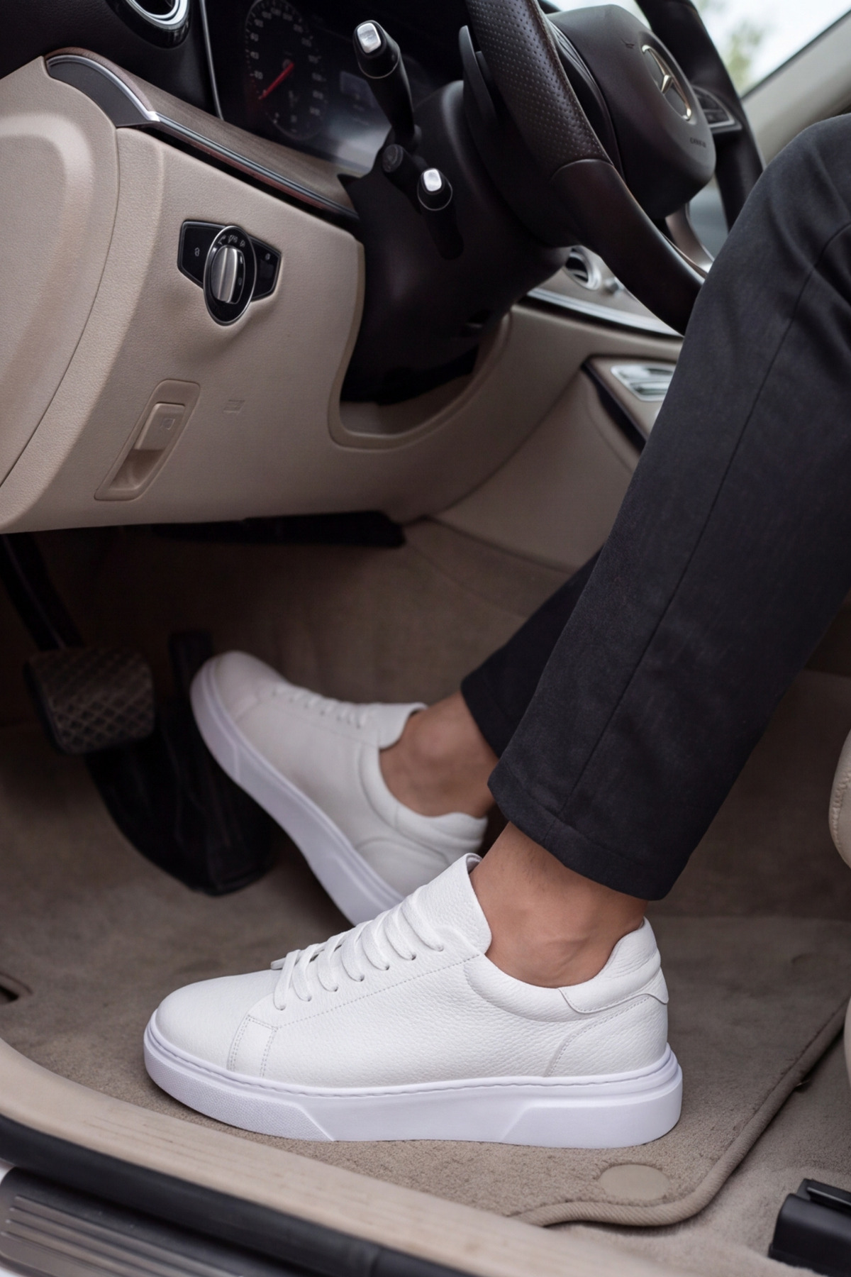 Liarca Asterio %100 Hakiki Deri Sararmayan Faylon Taban Sneaker Klasik Beyaz Ayakkabı görsel 6