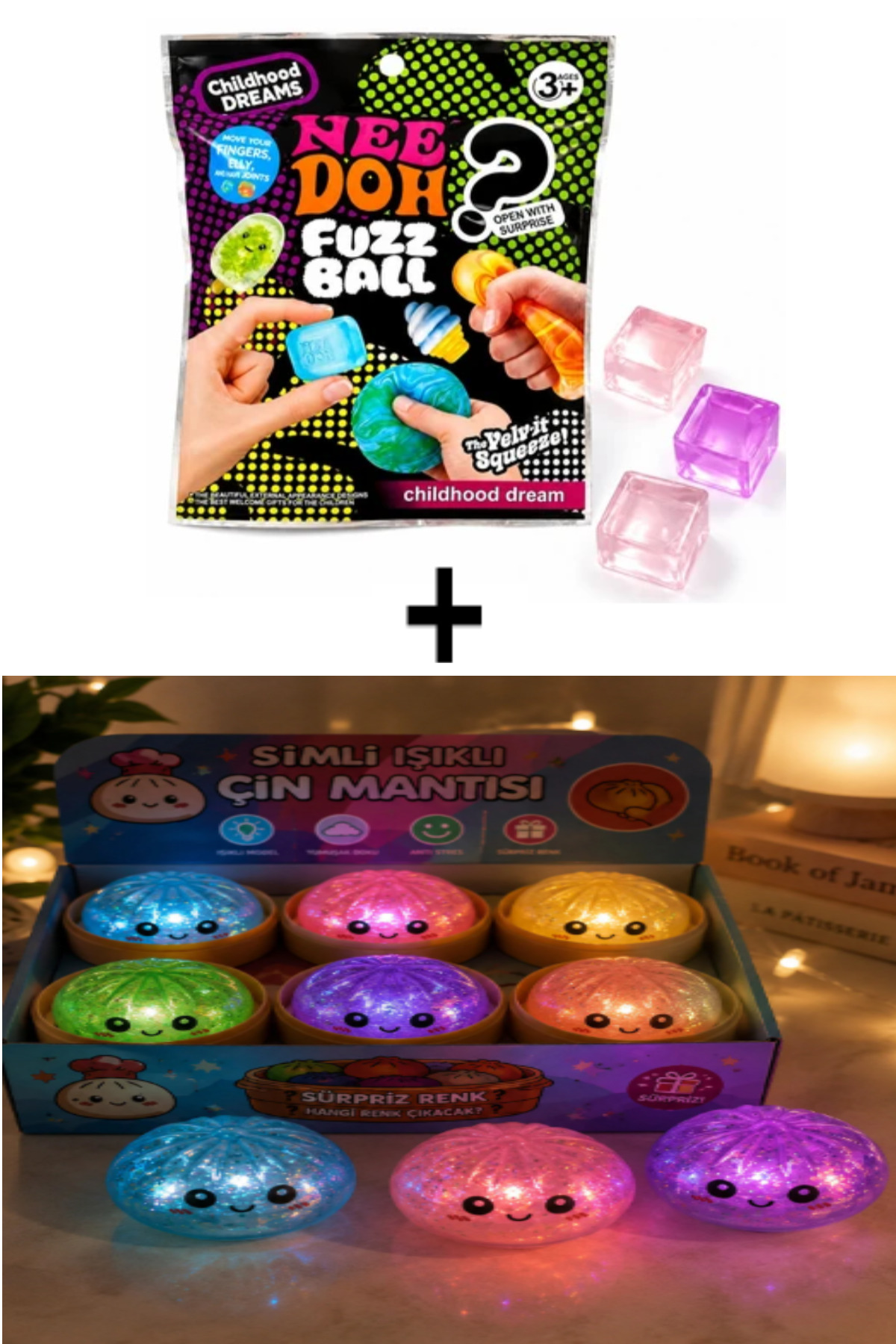 Pofika Needoh Squishy Süpriz Paket Mini 3'lü 1 Adet+Cin Mantısı